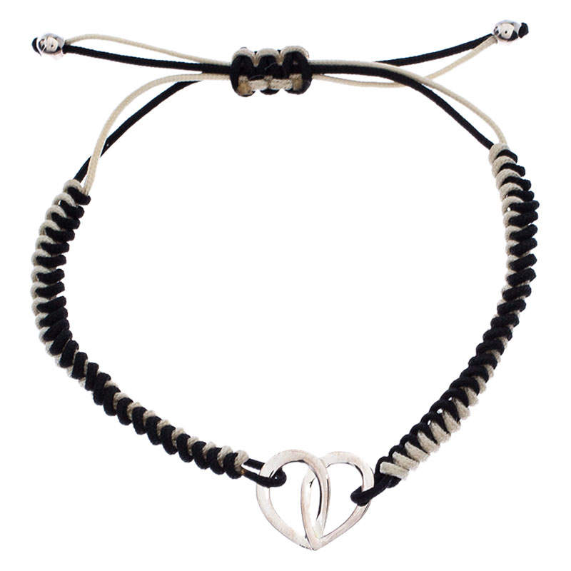 Pre Owned Montblanc Black/White Cord Petale Bracelet