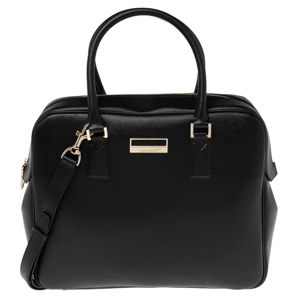 Montblanc Black Leather Laptop Briefcase