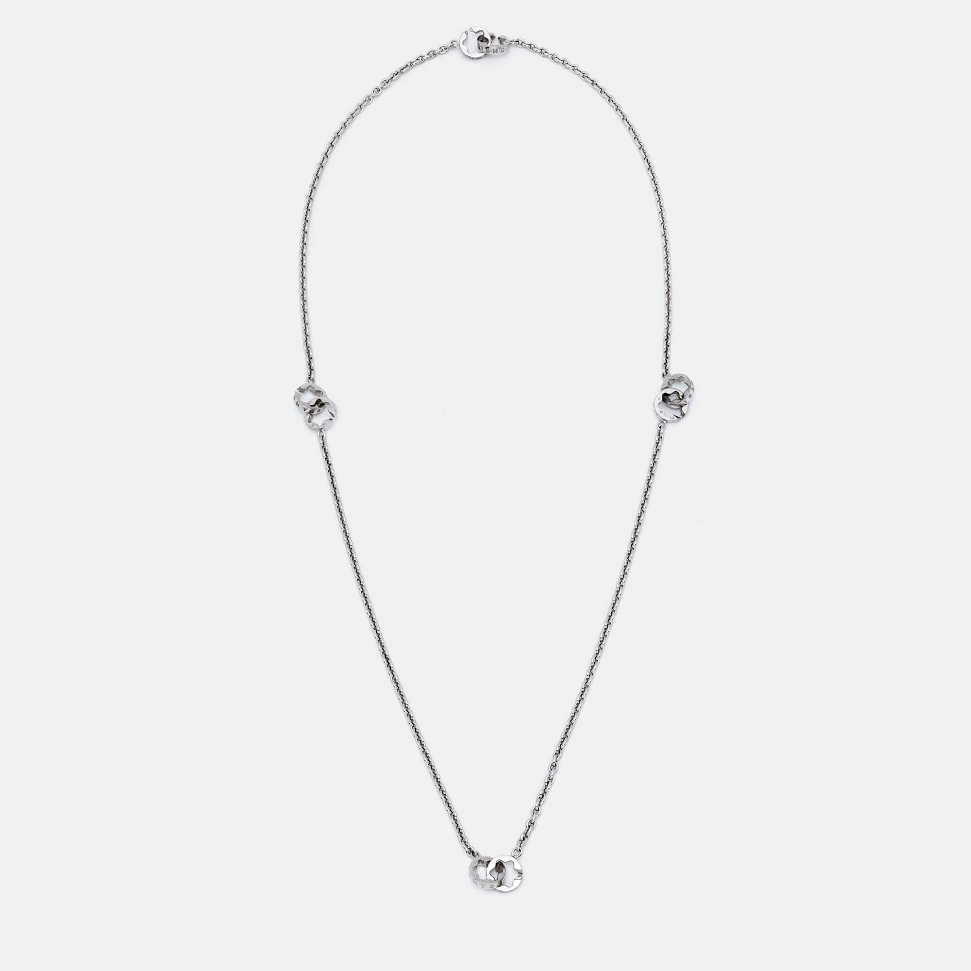 Montblanc Star Signet Sterling SIlver Station Extendable Necklace with 4 Separate Star Chains