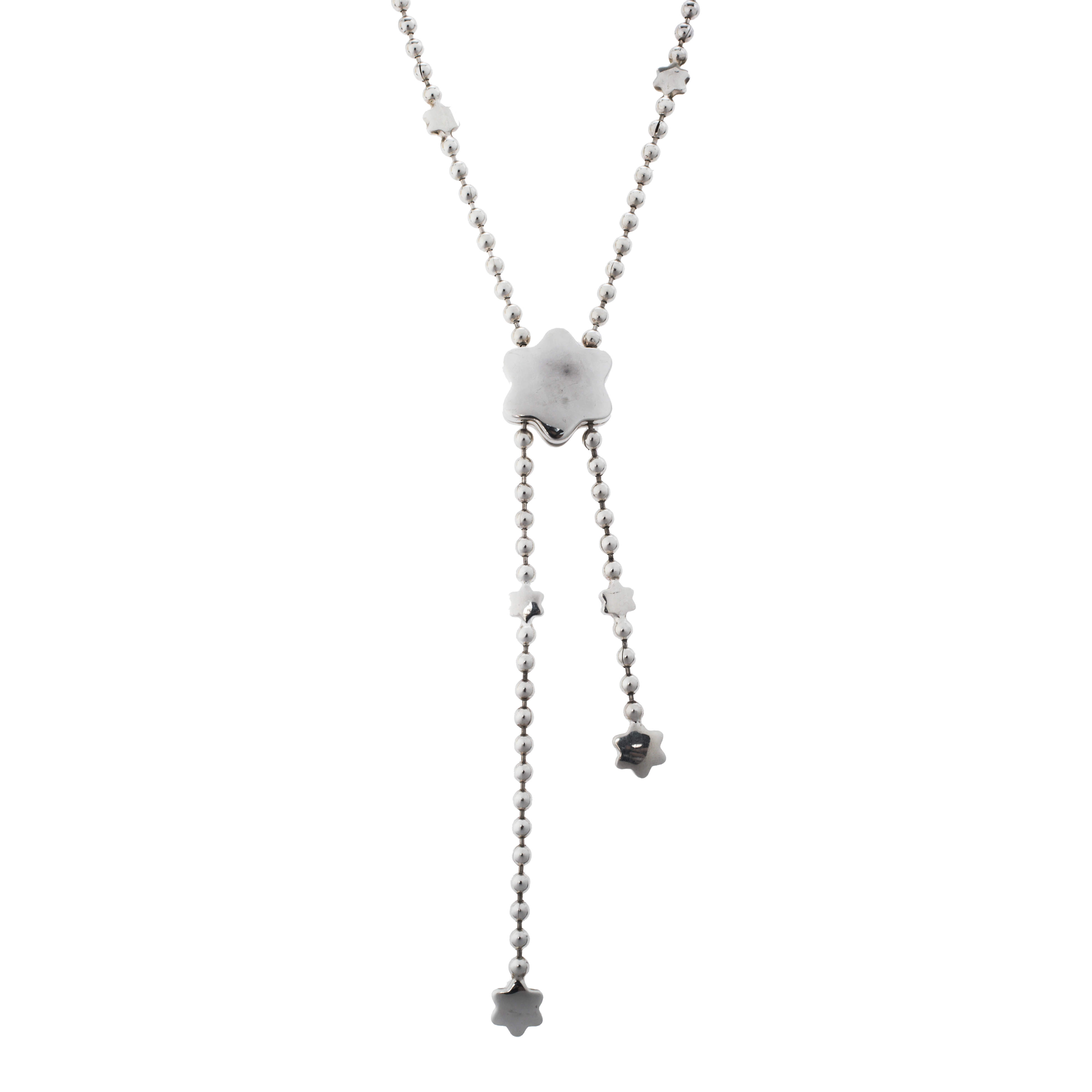 Pre Owned Montblanc Star Sparks Silver Lariat Necklace
