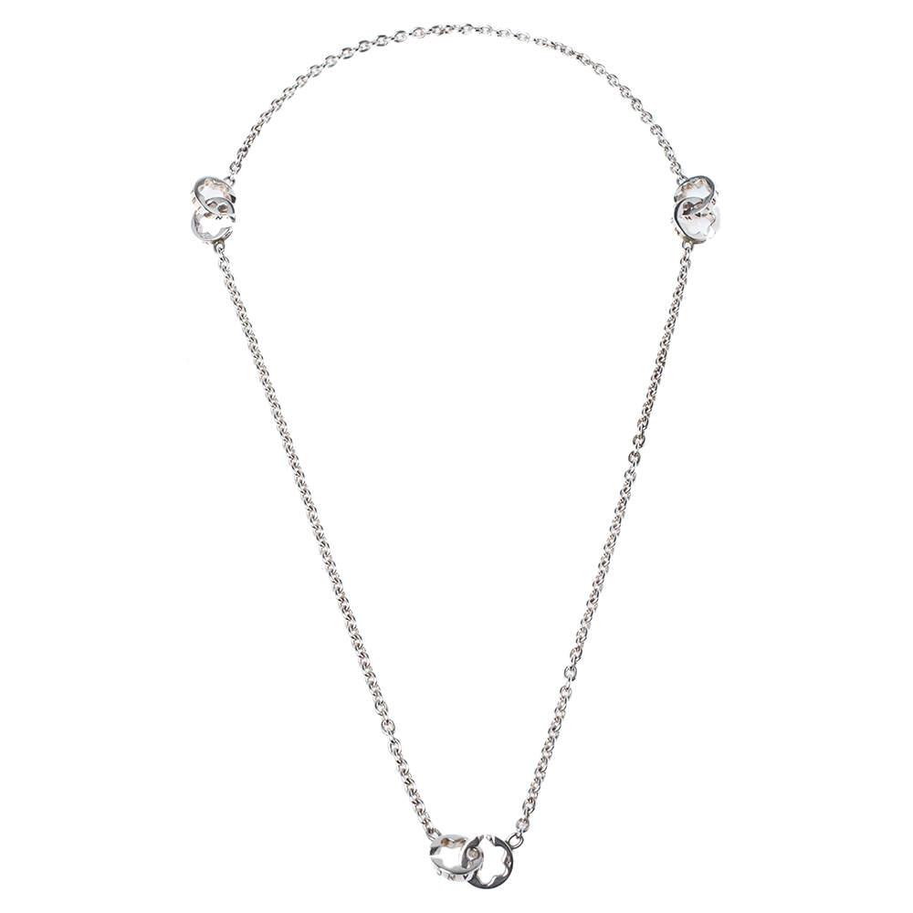 Montblanc Star Signet Silver Station Necklace Montblanc | The Luxury Closet