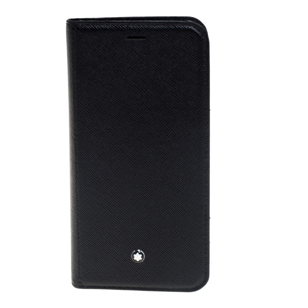 Montblanc Black Leather Sartorial iPhone XS Flip Case Montblanc | The ...