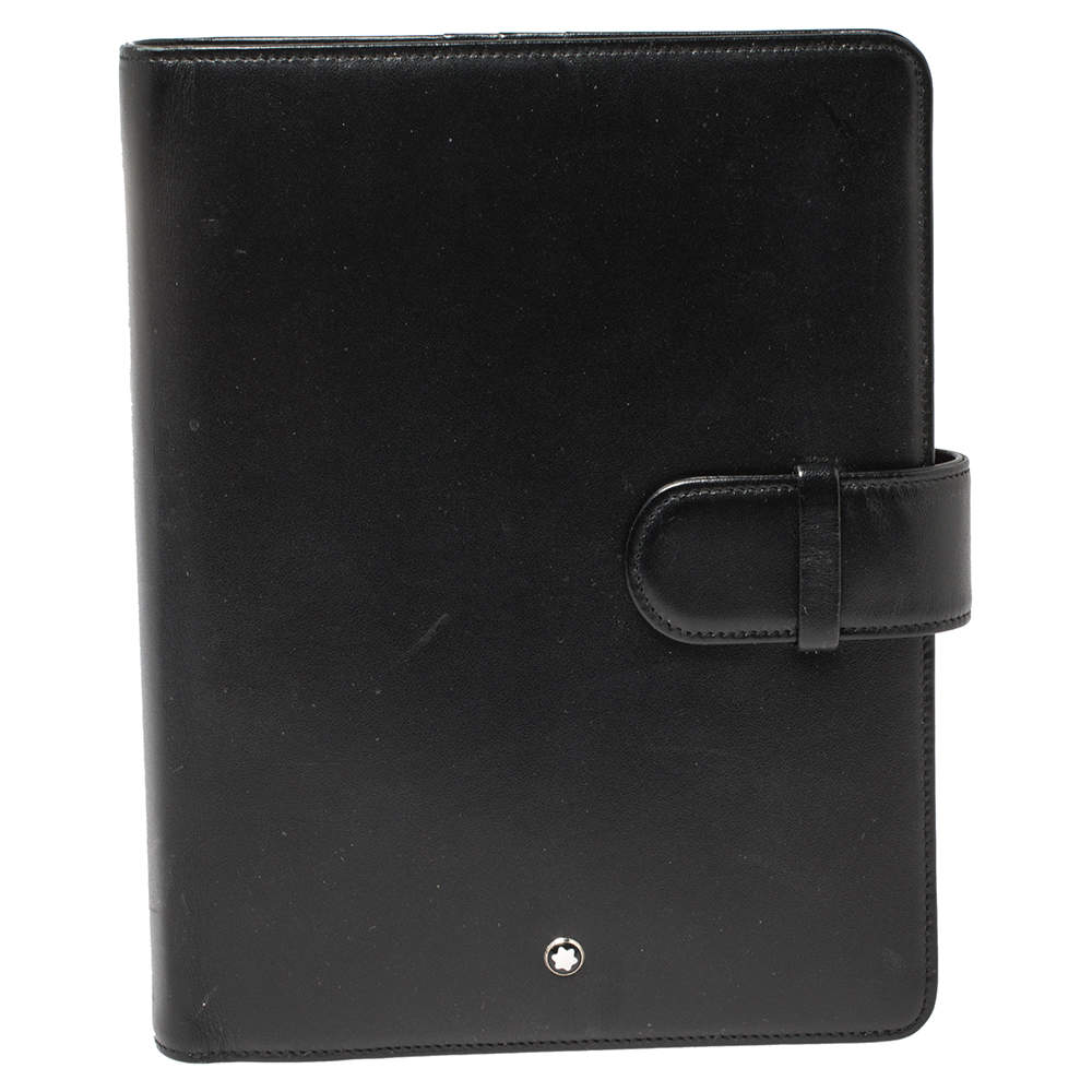 Pre Owned Montblanc Black Leather Medium Meisterstuck Organizer