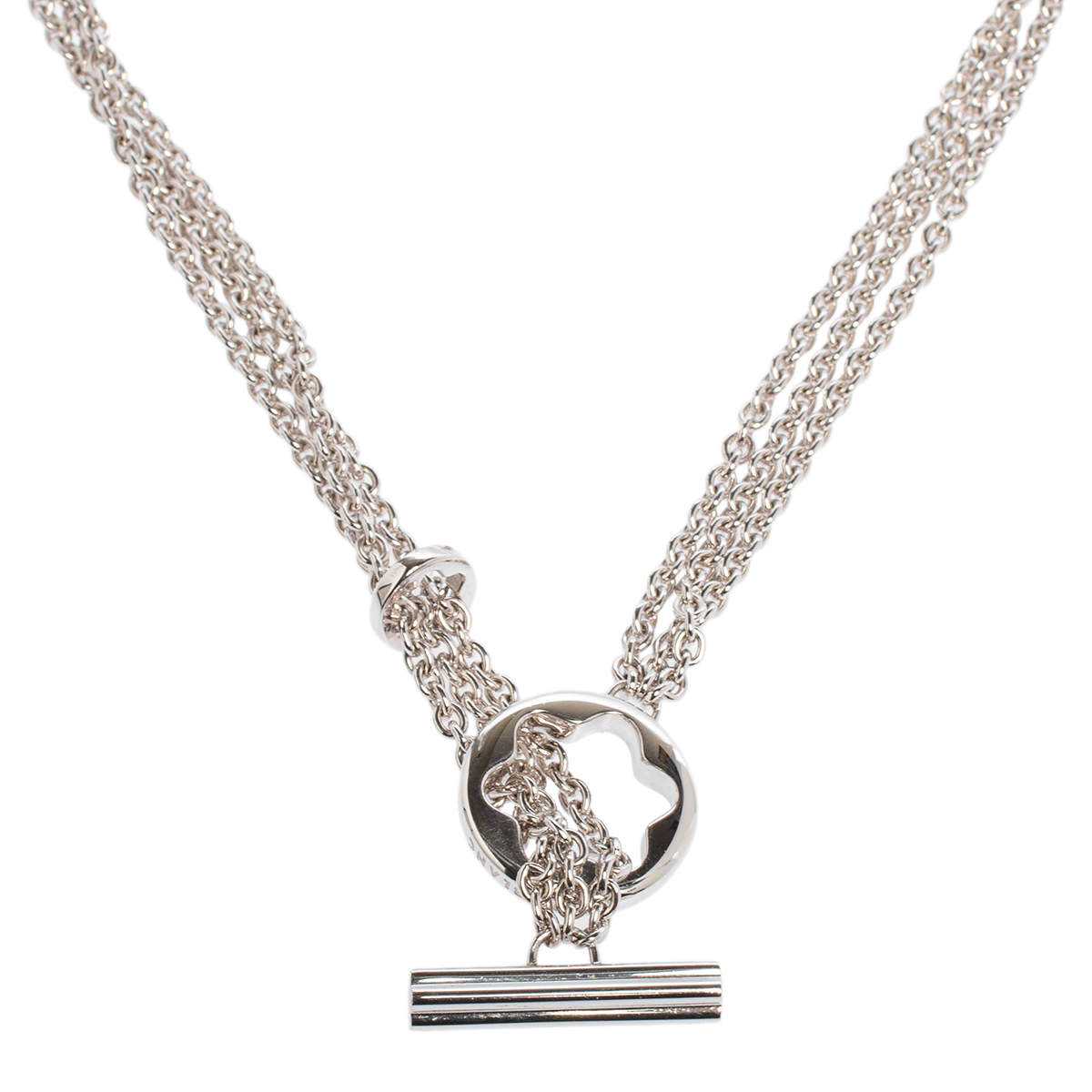 Pre Owned Montblanc Caress of a Star Silver Chain Link Toggle Necklace