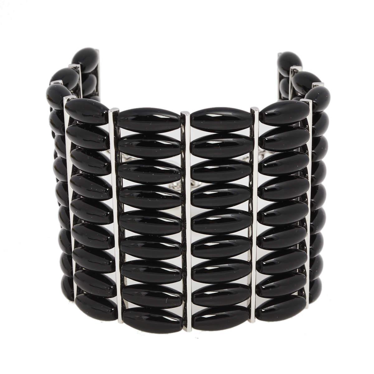 Pre Owned Montblanc Homage to Femininity Onyx Multi Stand Bracelet 