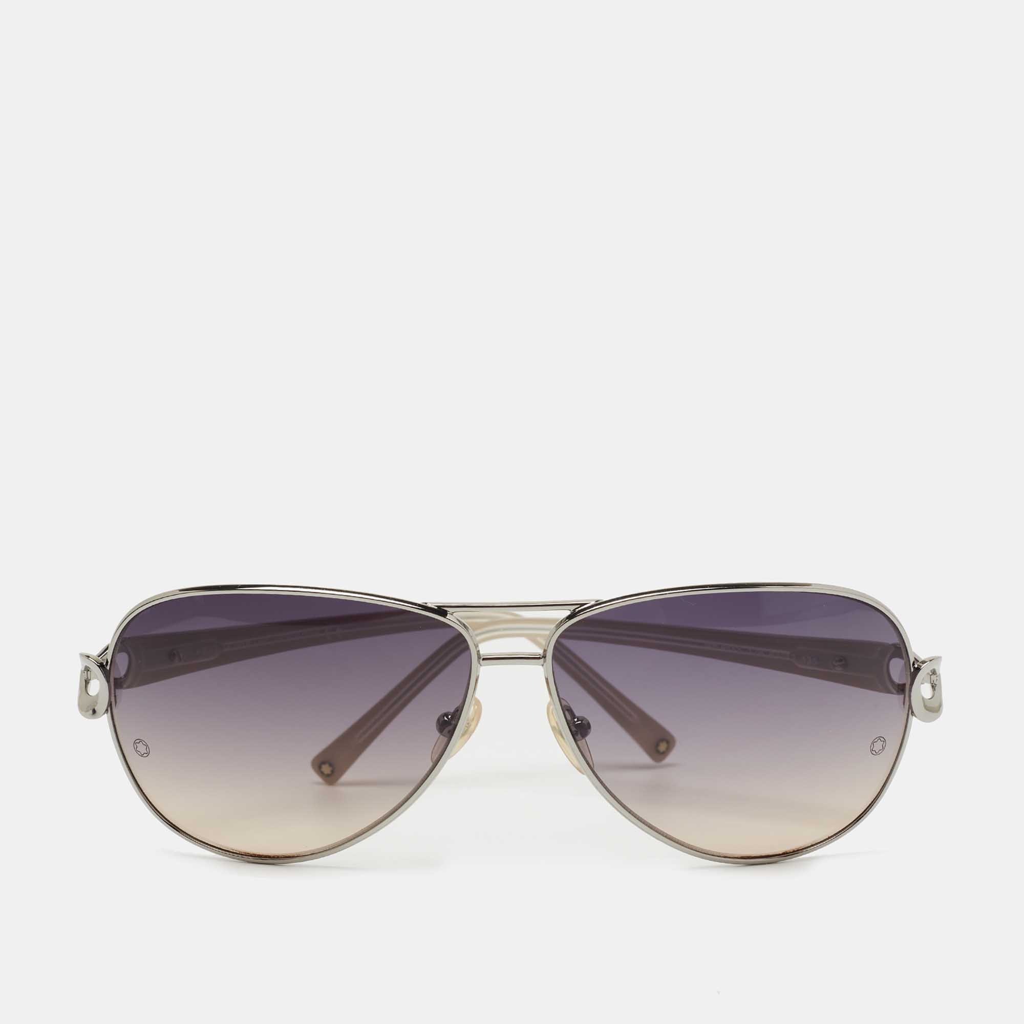 Montblanc Black MB468S Gradient Aviator Sunglasses