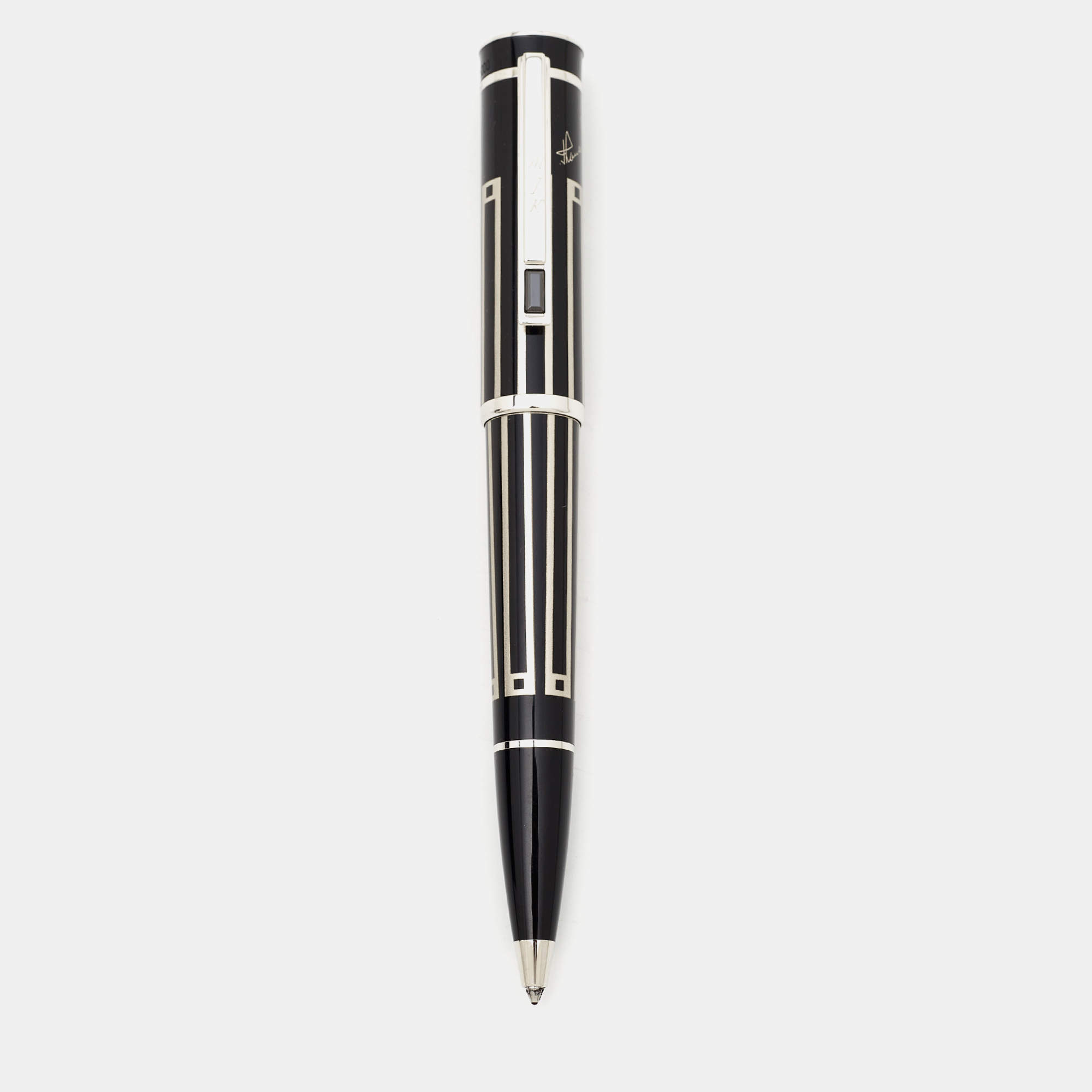 Montblanc Writers Edition Thomas Mann Black Resin Silver Tone Ballpoint Pen