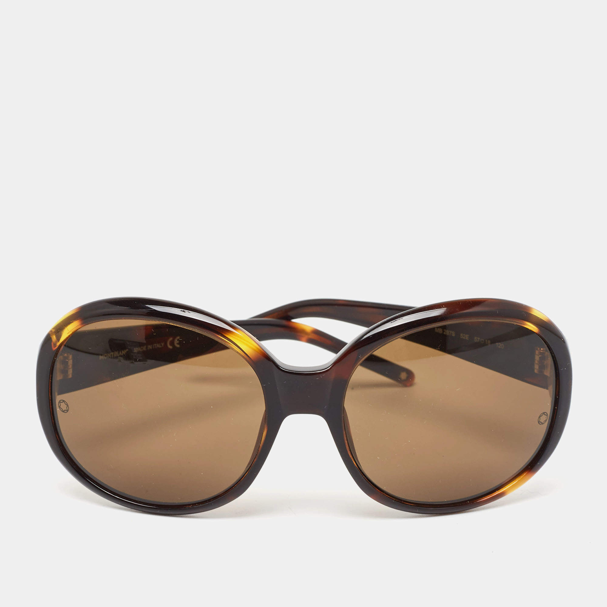 Montblanc Brown Havana Gradient MB287S Round Sunglasses