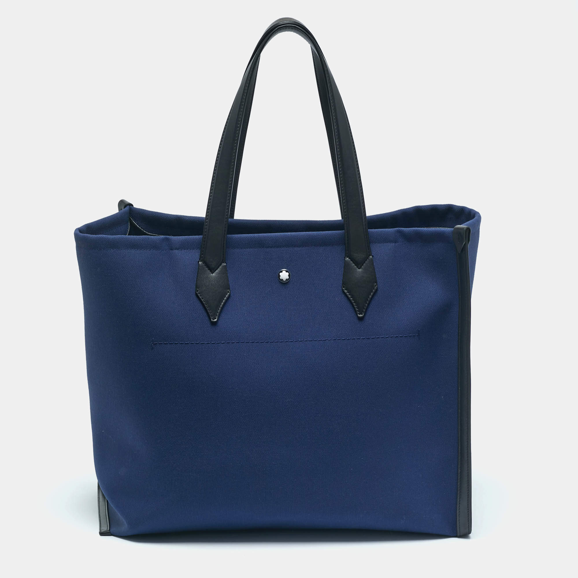 Montblanc Dark Blue/Black Canvas and Leather Blue Spirit Tote