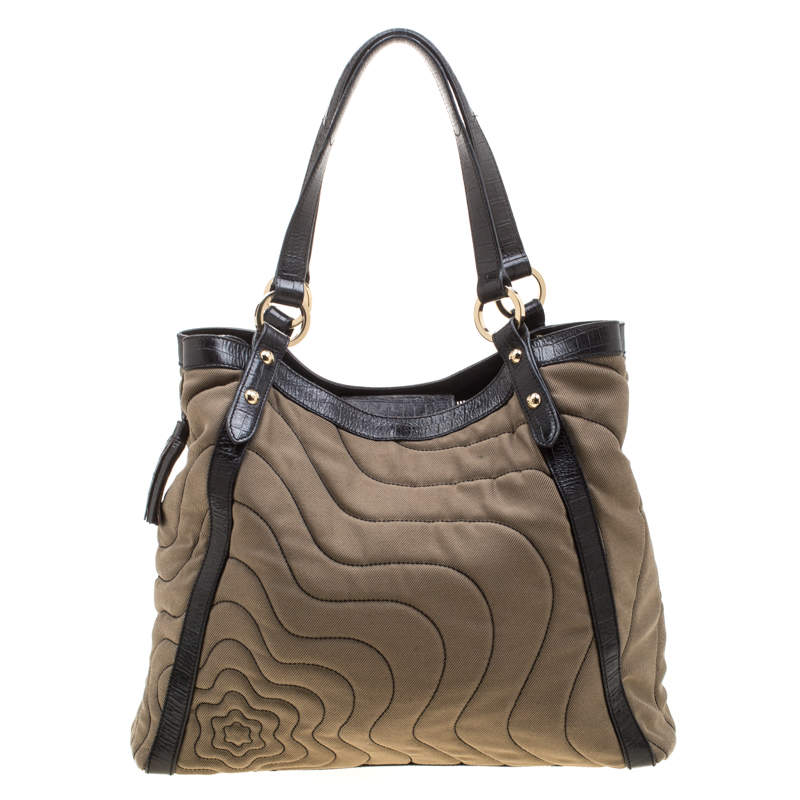 Montblanc Brown Starisma Canvas and Leather Pamina Tote