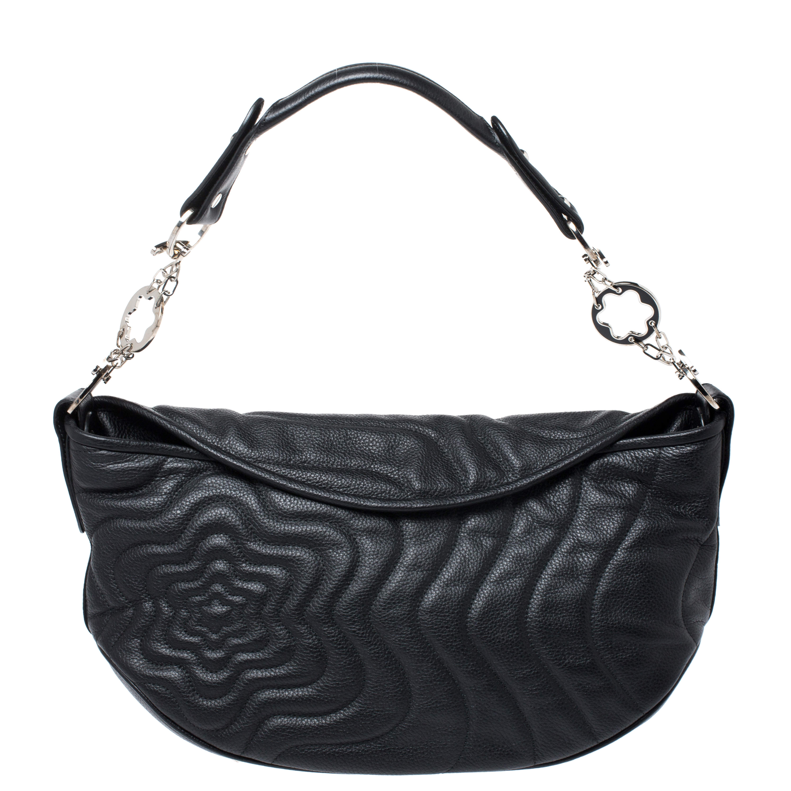 Pre Owned Montblanc Black Leather Starisma Alcina Hobo