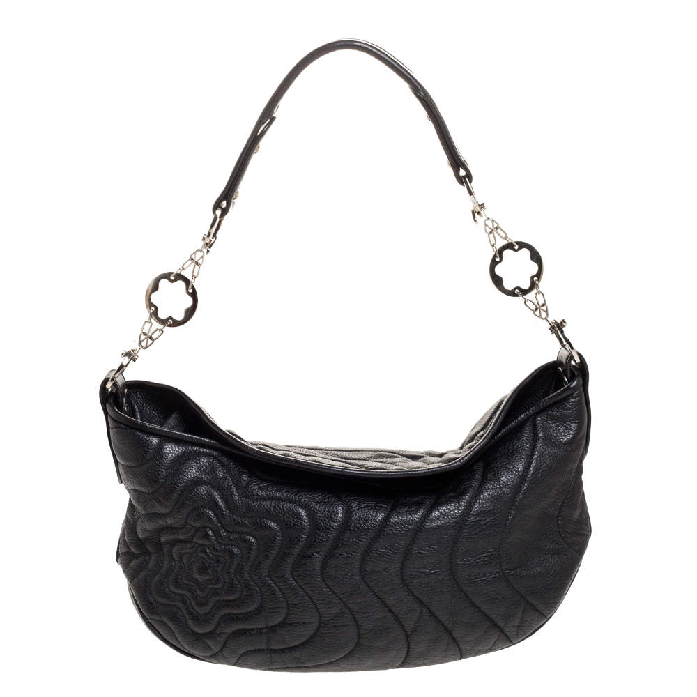 Pre Owned Montblanc Black Leather Starisma Alcina Hobo