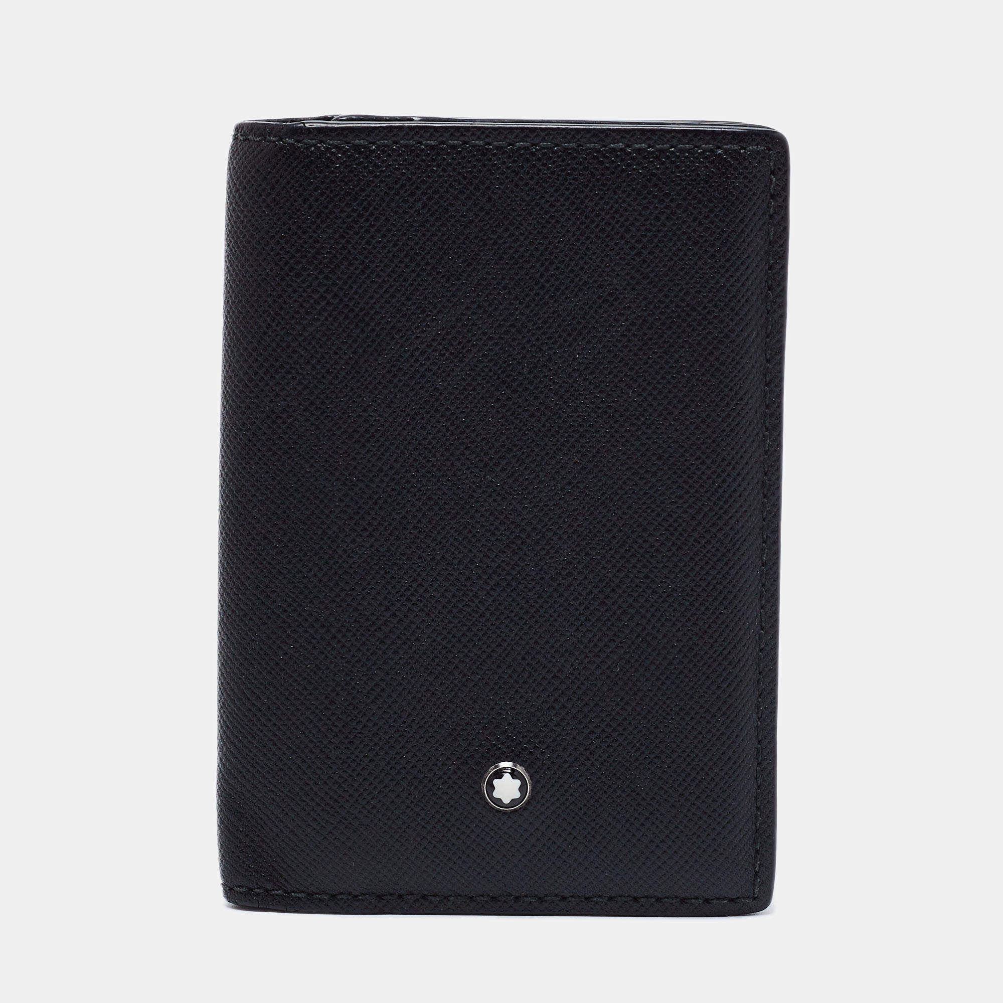 Pre Owned Montblanc Black Leather Meisterstuck Gusset Business Card Holder