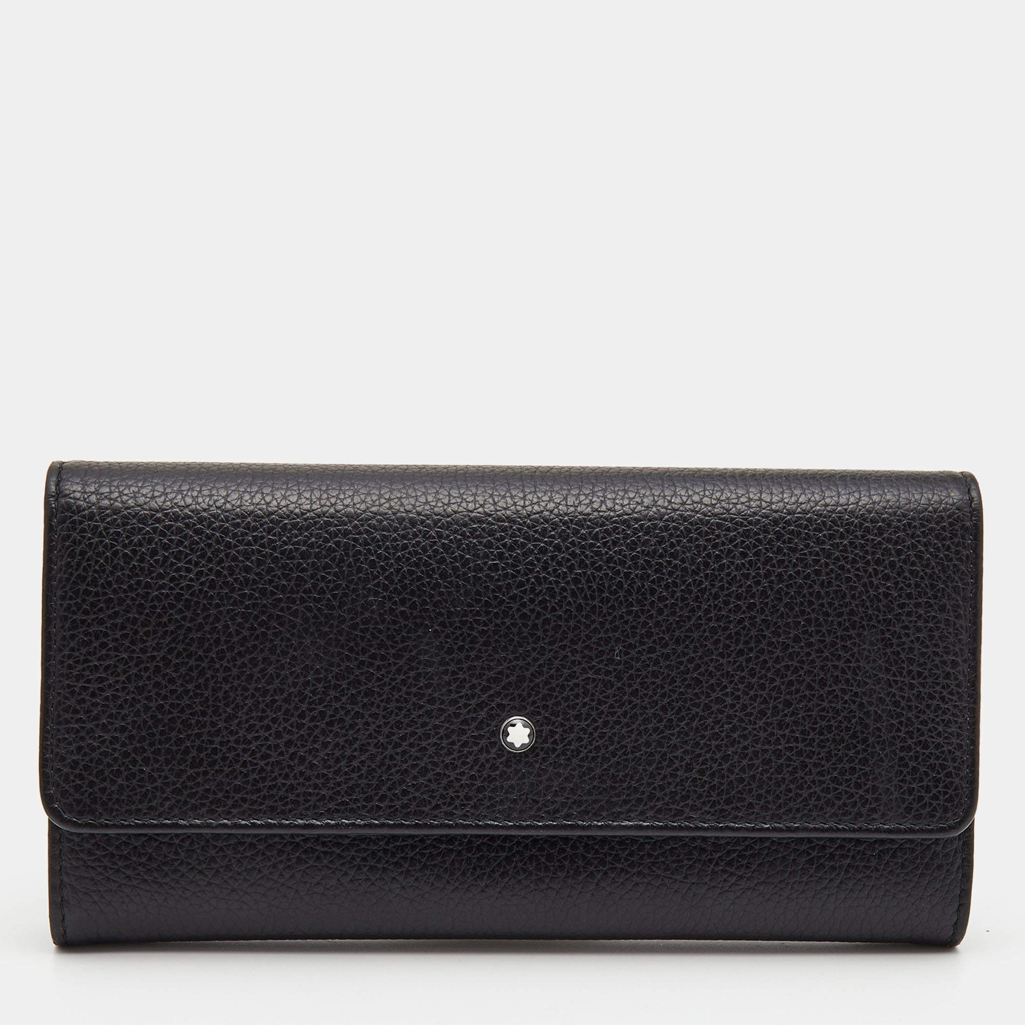 Montblanc Black Leather Meisterstuck Flap Continental Wallet
