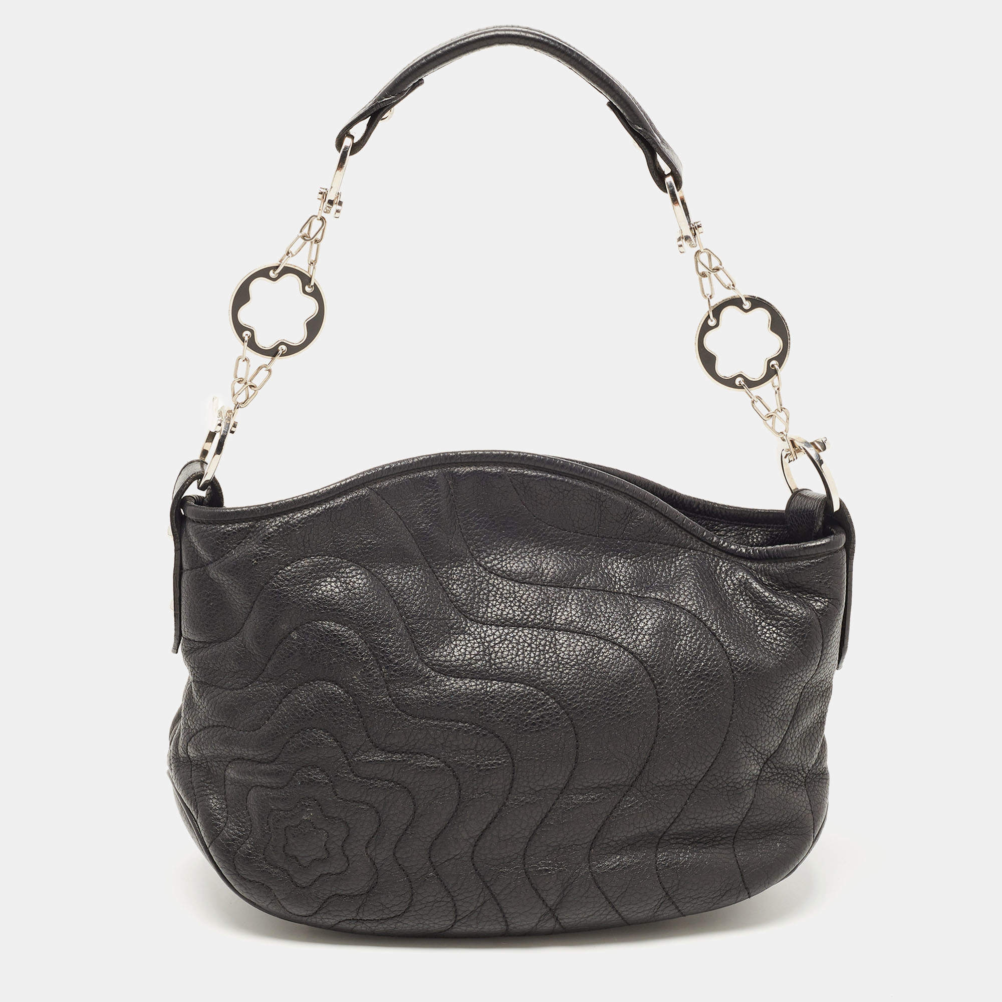 Pre Owned Montblanc Black Leather Starisma Alcina Hobo 