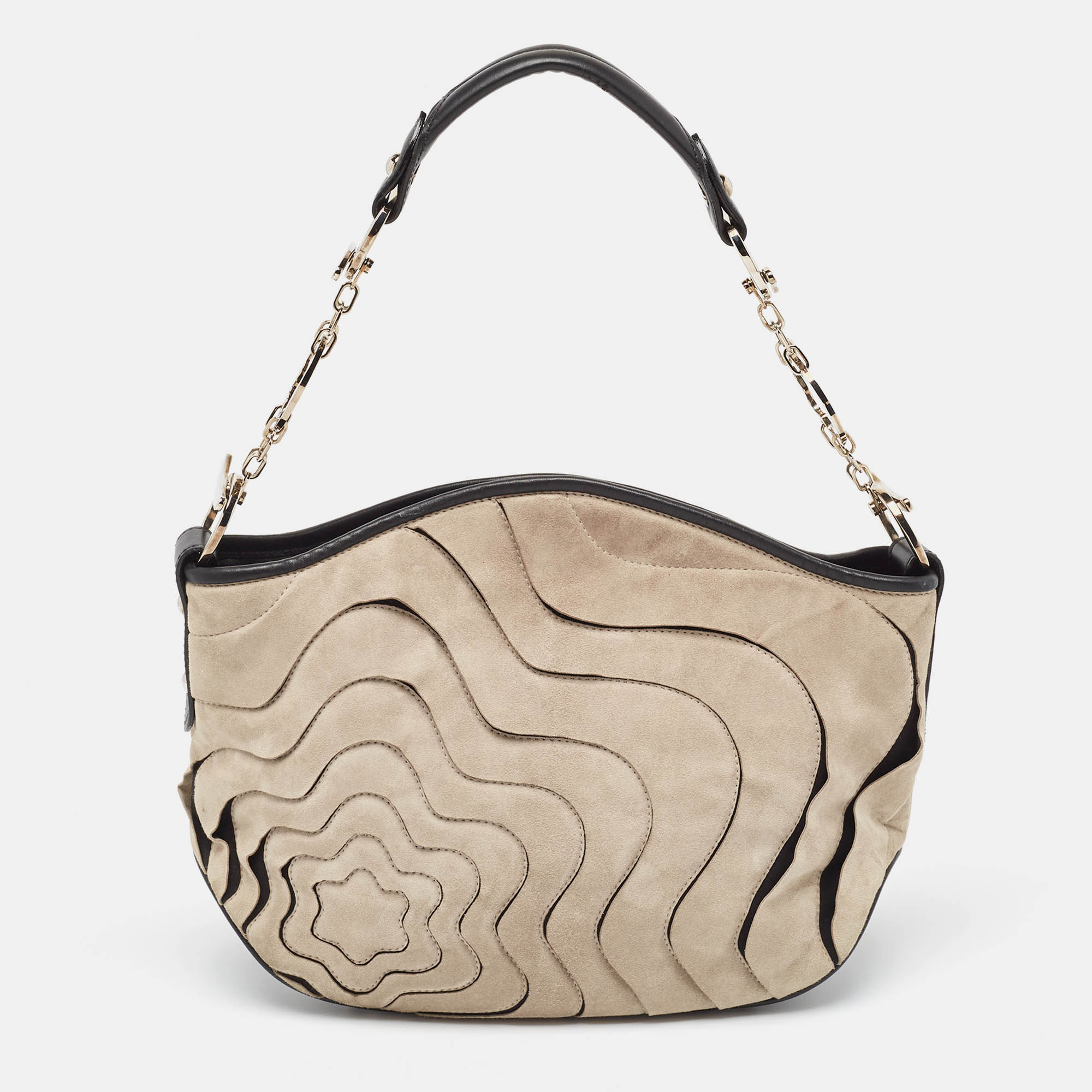 Pre Owned Montblanc Grey/Black Suede and Leather Limited Edition 224/300 Starisma Alcina Hobo