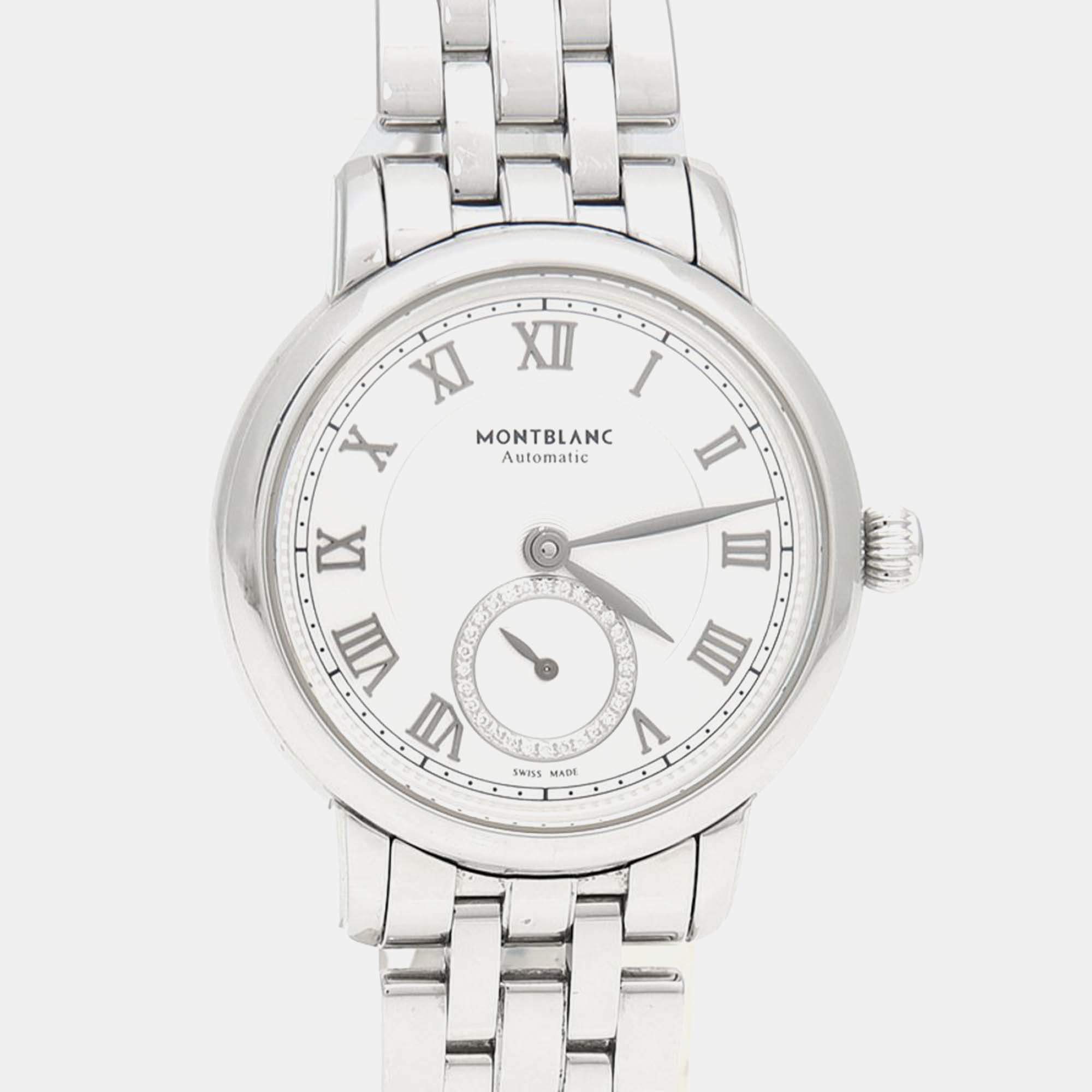 مملوكة مسبقًا Montblanc Star Legacy Automatic Silver Stainless Steel Women's Wristwatch 32 mm