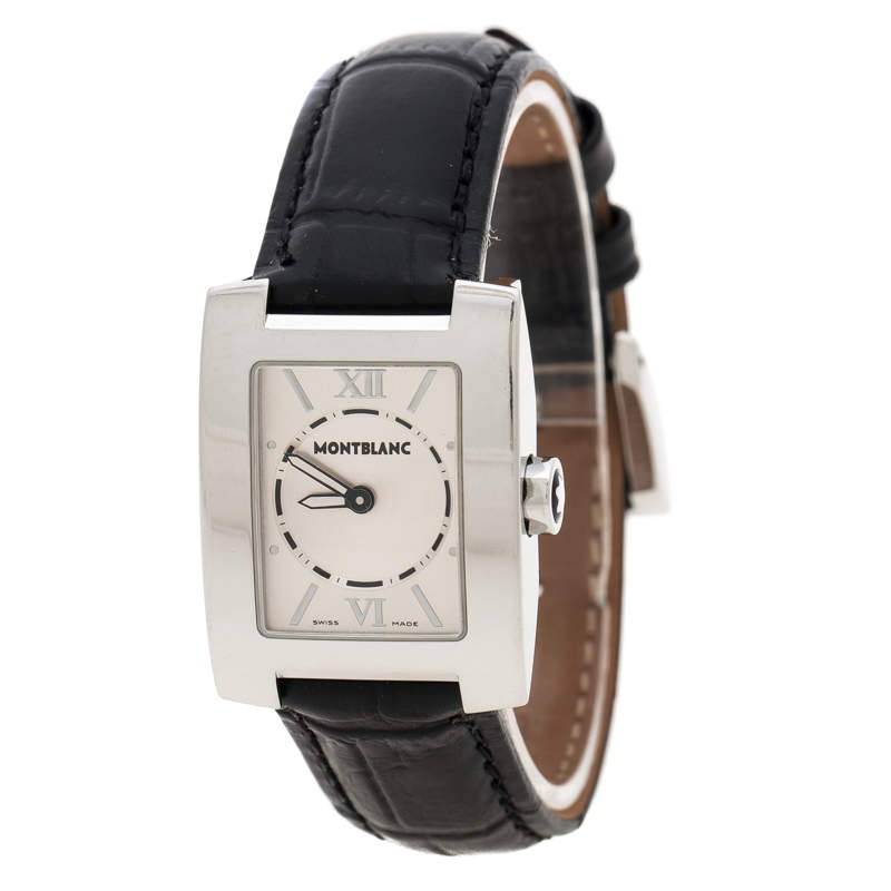 Montblanc Silver White Stainless Steel Profile 7047 Women's Wristwatch 23 mm