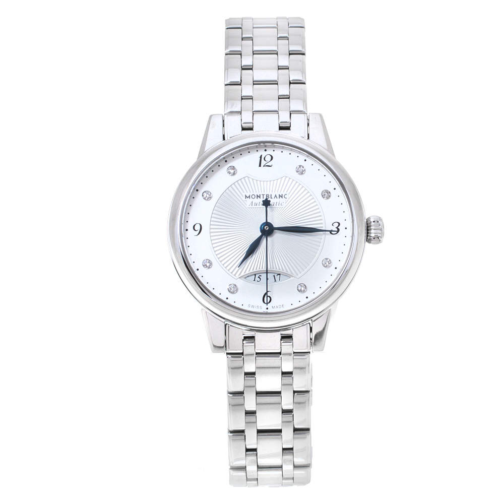 Montblanc Silver Stainless Steel Boheme 7434 Women's Wristwatch 30 mm