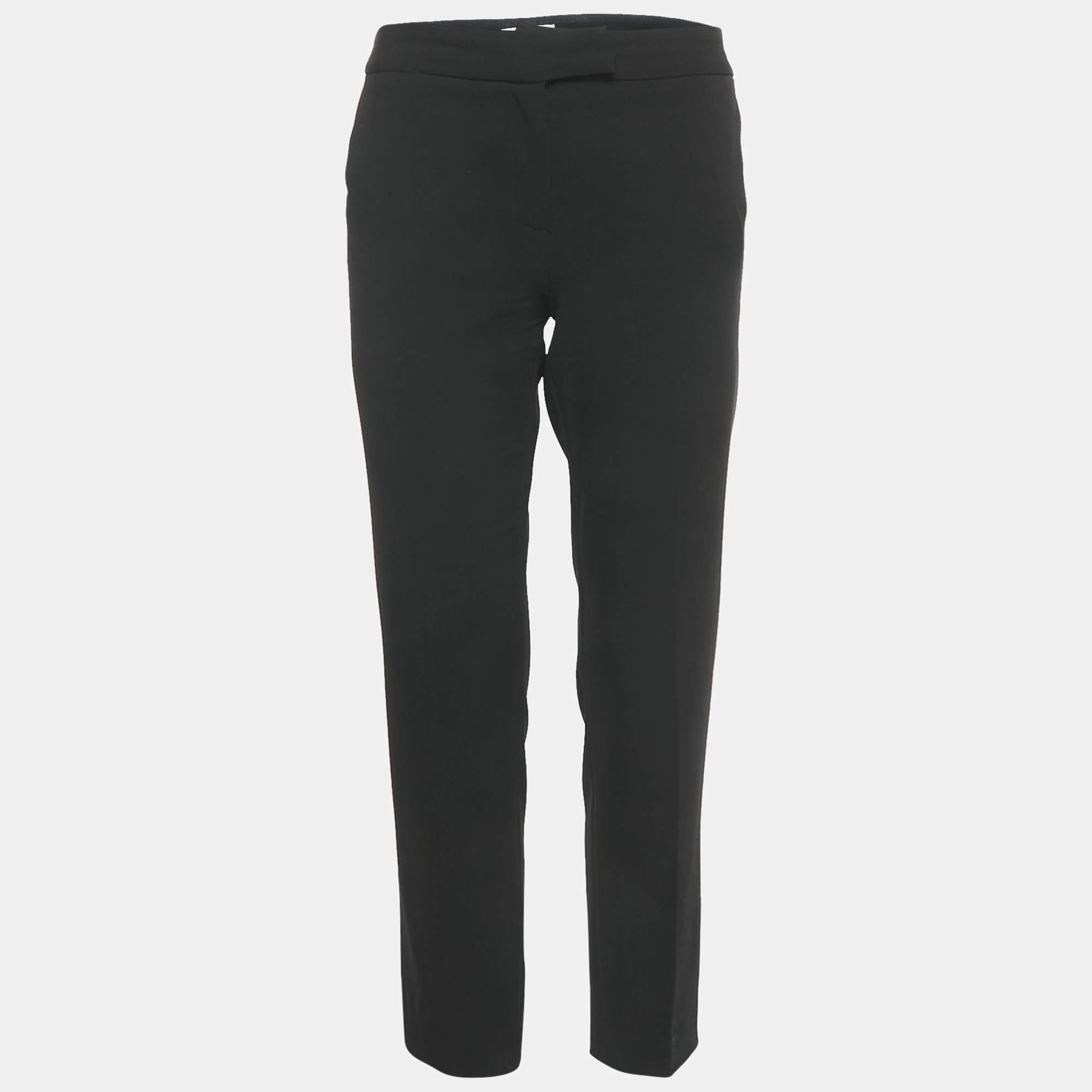 Pre Owned Moschino Cheap and Chic Black Crepe Formal Trousers S