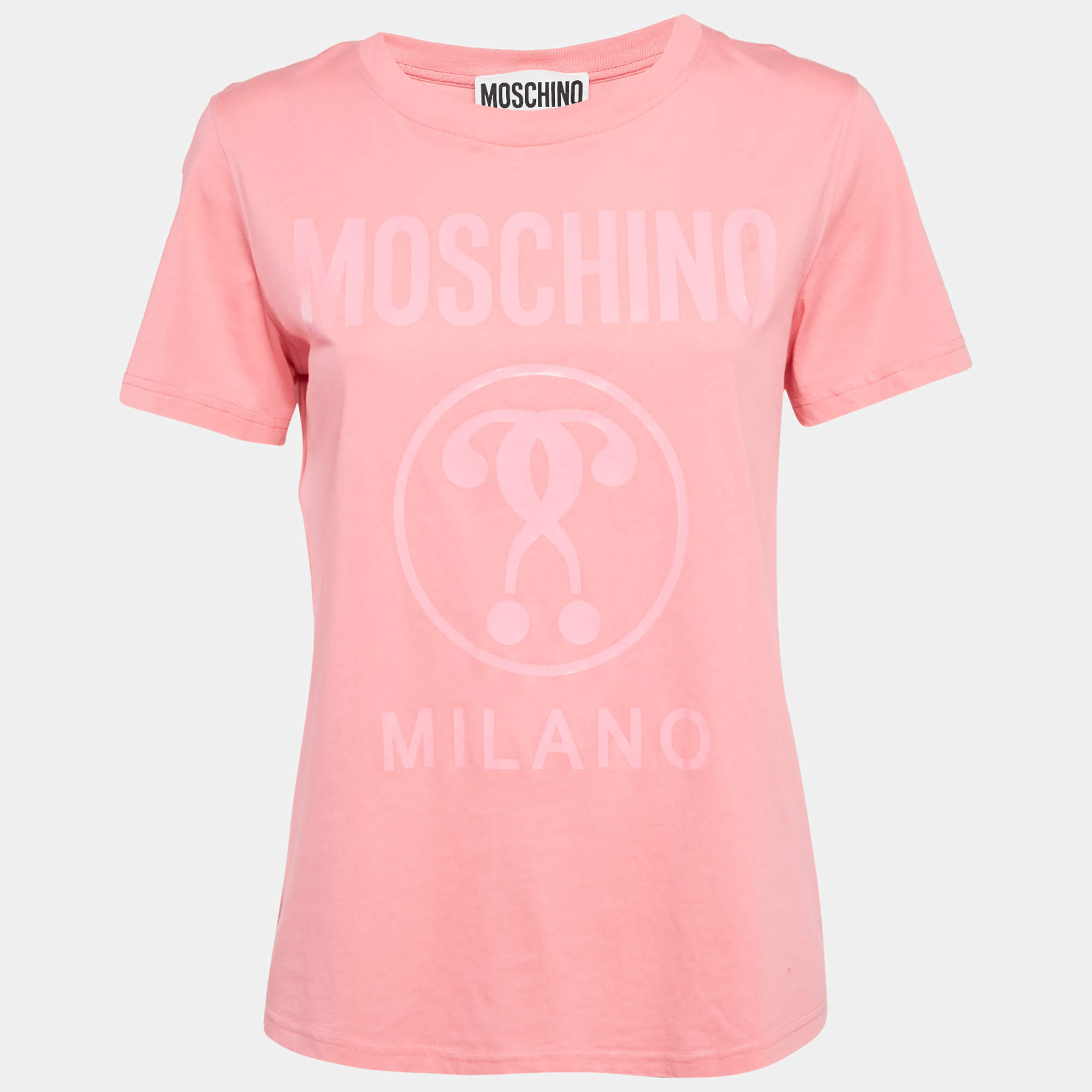 Moschino Couture Pink Logo Print Jersey T-Shirt M