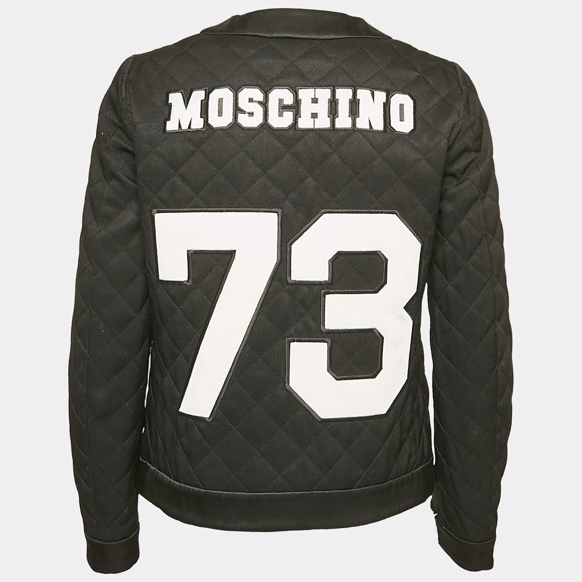 Moschino Couture Blue Faded Denim Quilted Chain Detail