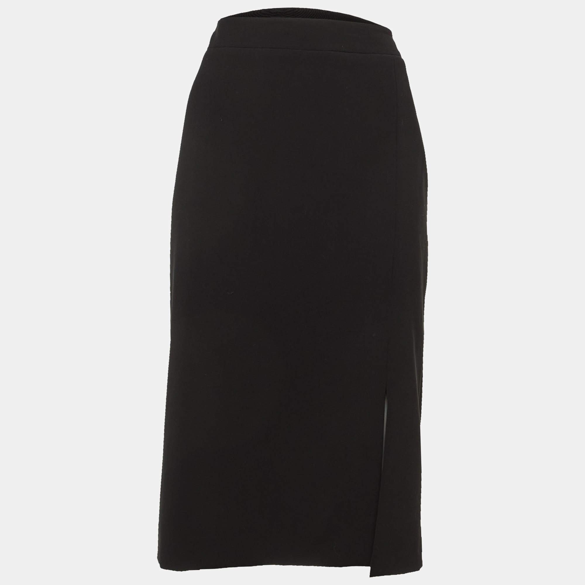 Pre Owned Moschino Couture Black Crepe Pencil Skirt L