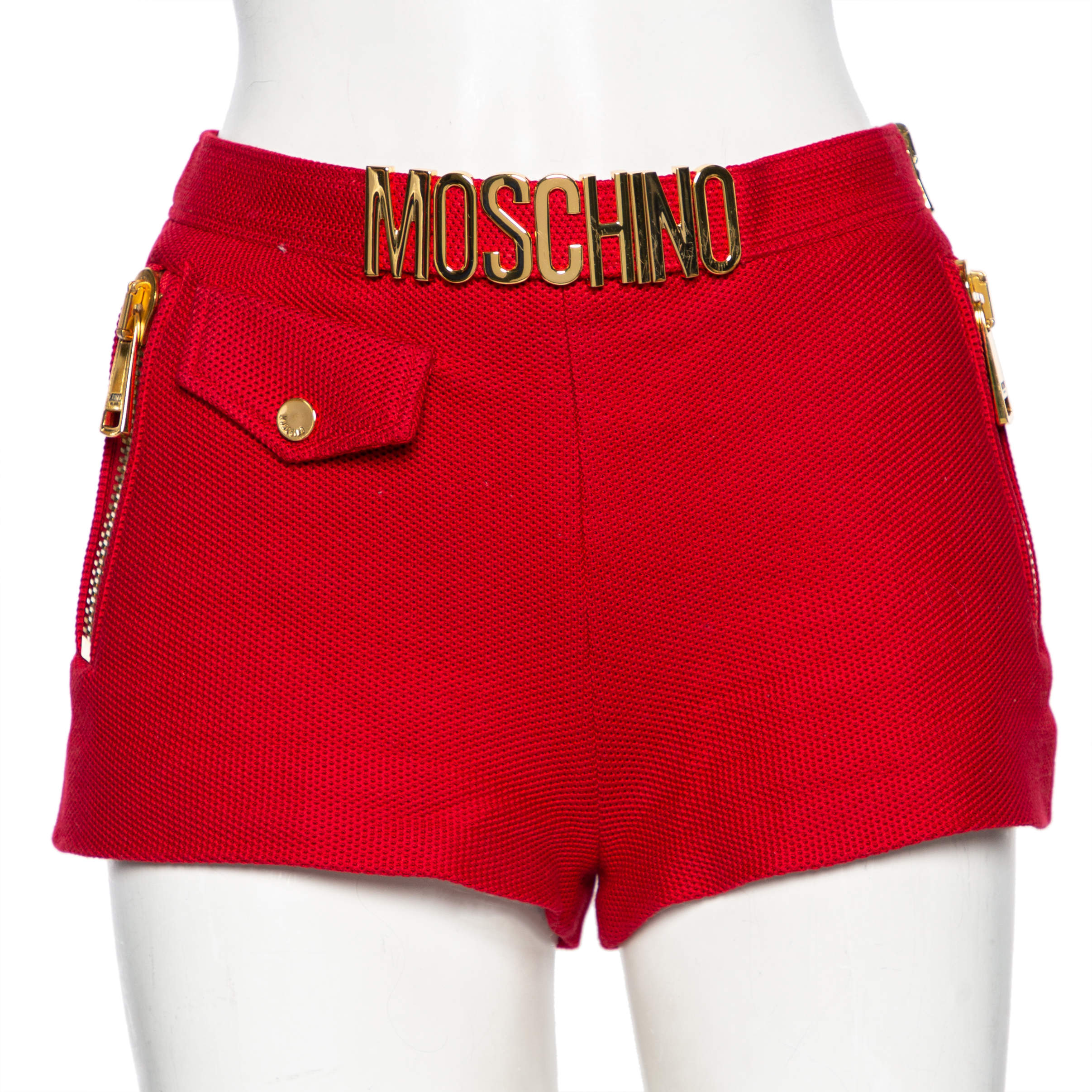 Moschino Couture Red Cotton Detailed Shorts S Moschino Couture | TLC