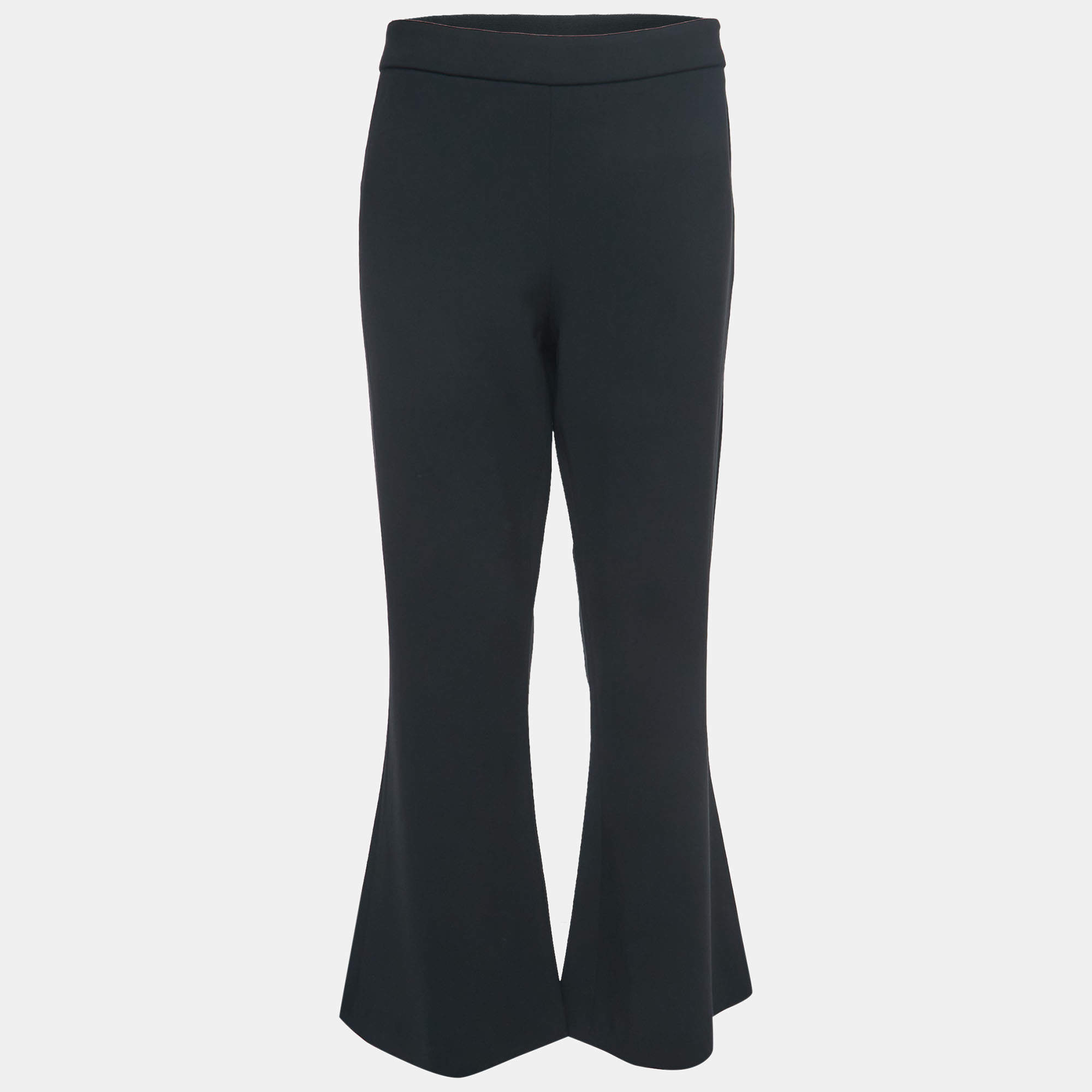 Moschino Couture Black Crepe Flared Pants L