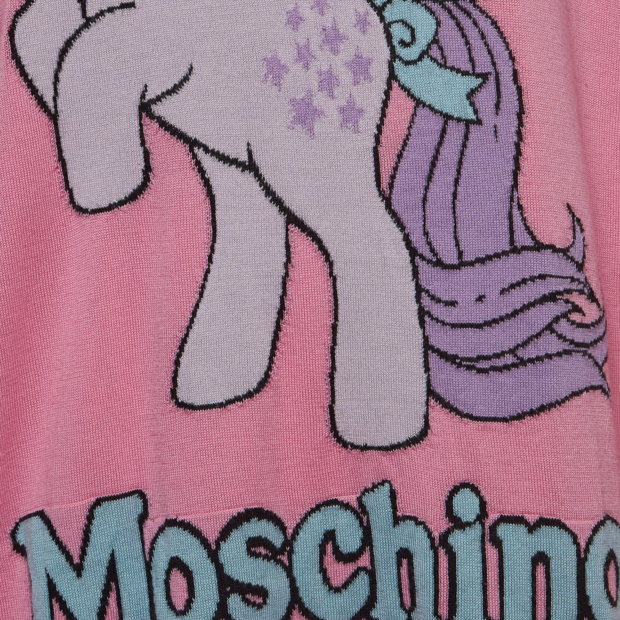 Moschino Couture Pink My Little Pony Cotton Knit Sweater Dress S