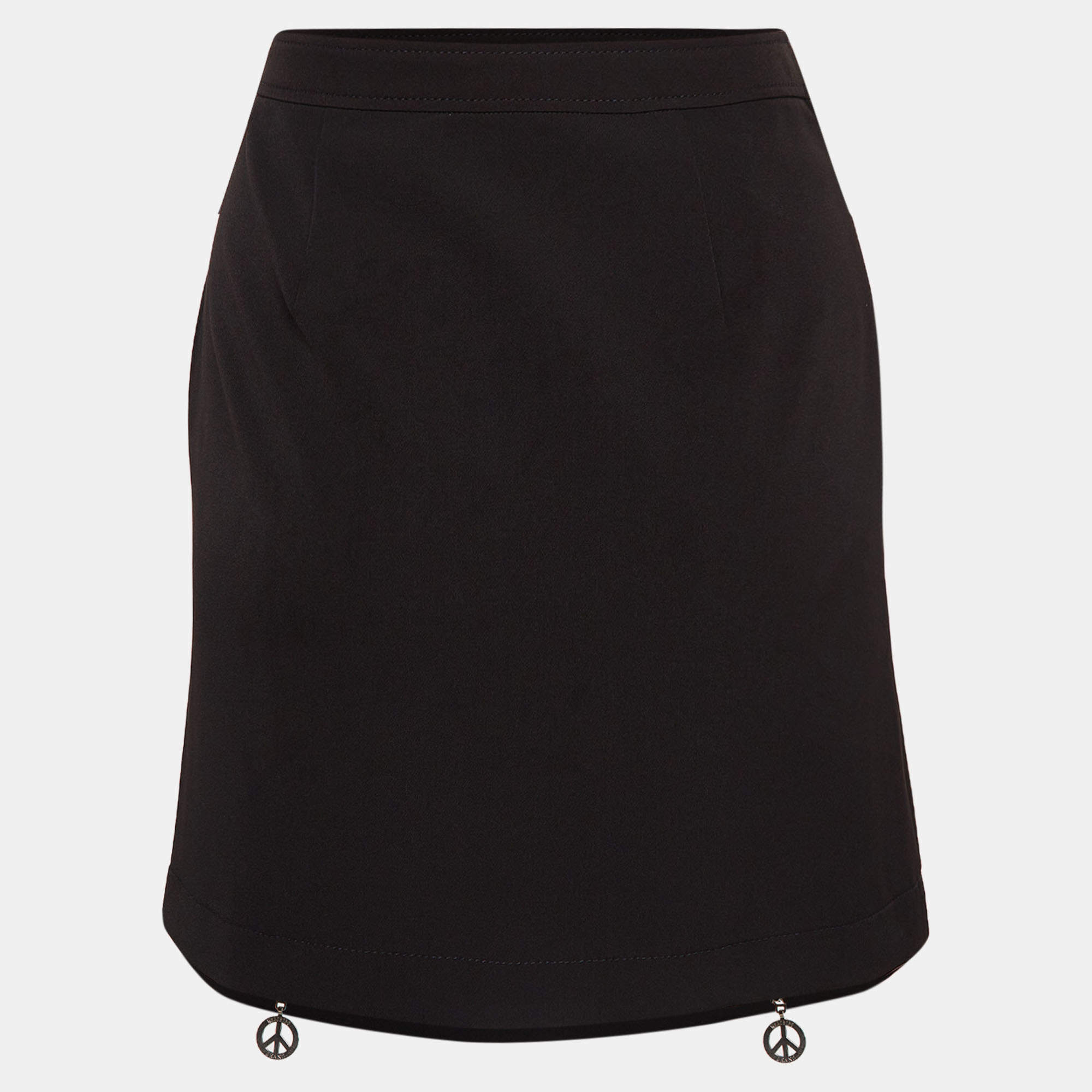 スカート MOSCHINO COUTURE Woman Skirt Black 01115519 0555 Moschino M05CHIN0 Jeans Black Stretch Crepe Zipper Detail