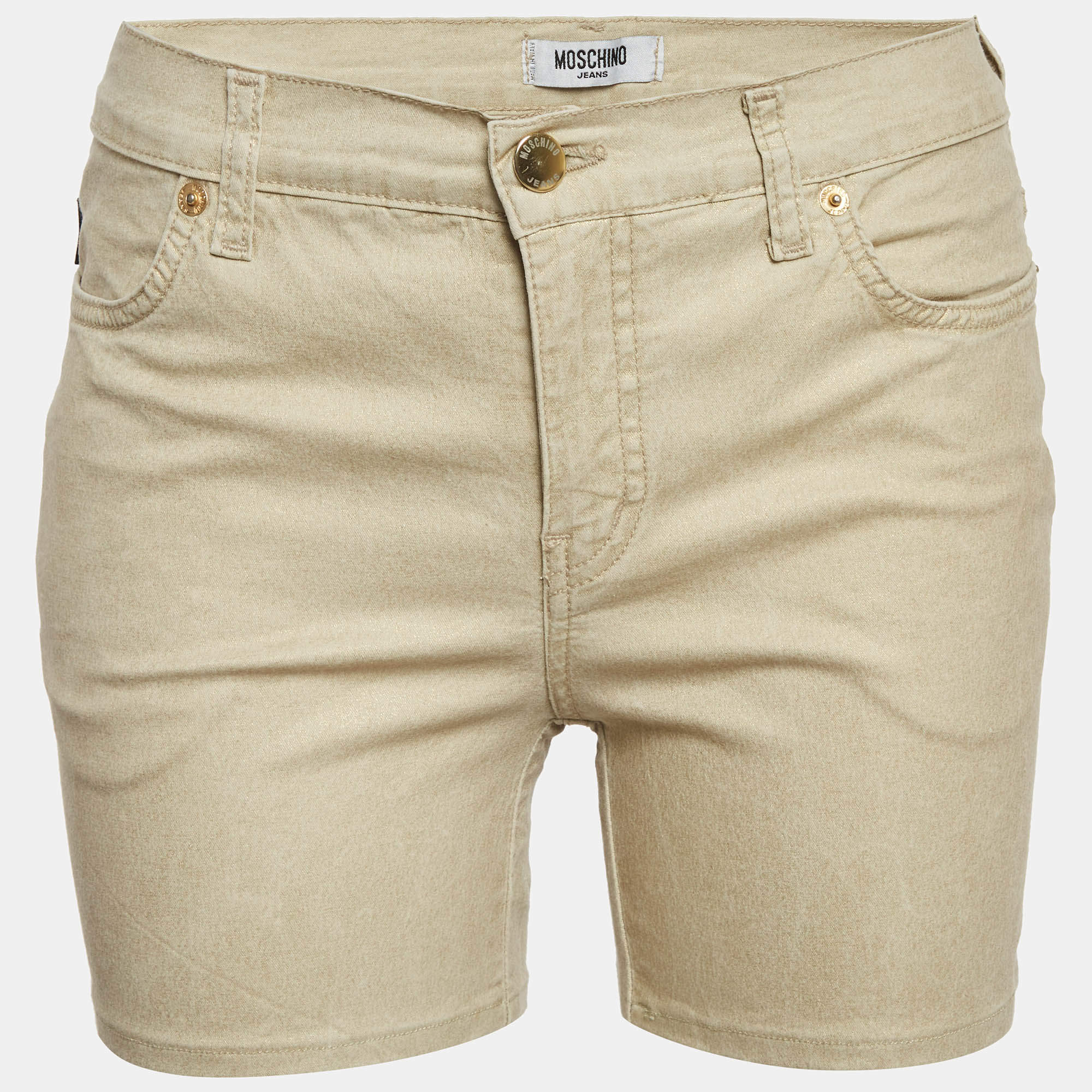 Pre Owned شورت مو5ش1نو مو5ش1نو جينز قطن ذهبي مطاطي بقياس متوسط