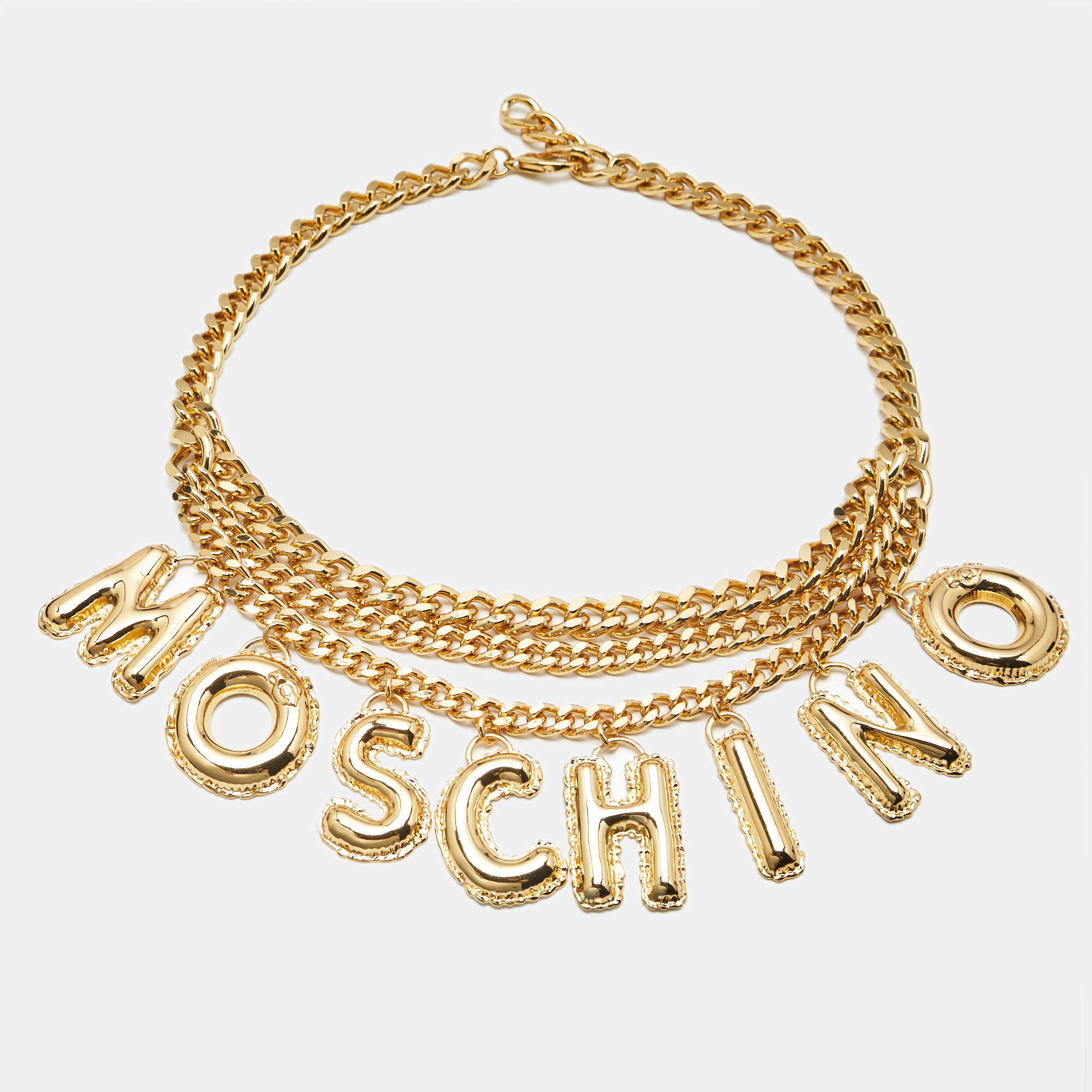 Pre Owned Moschino Chain Gold Tone Belt