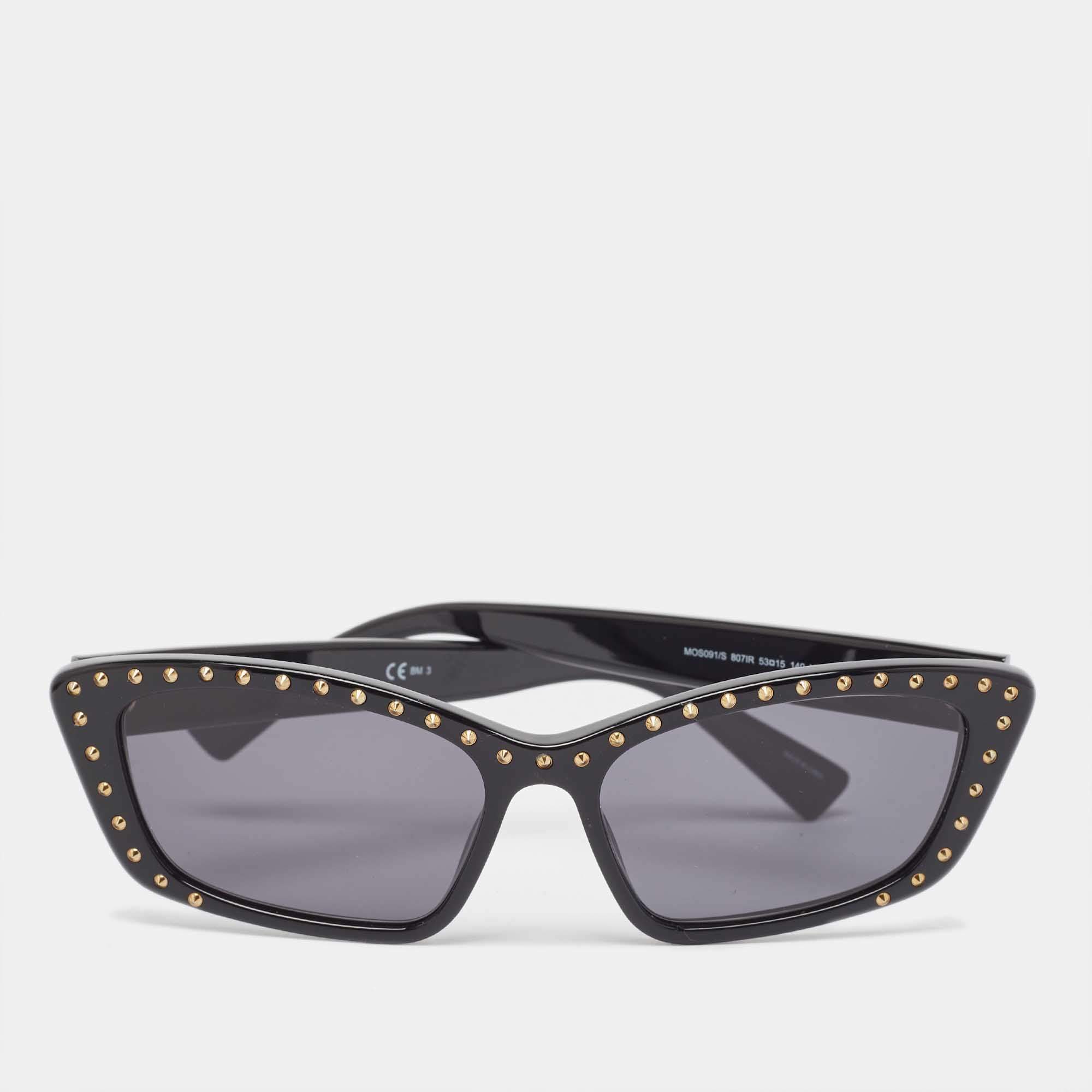 Pre Owned Moschino Black/Gold MOS091/S Studded Cat Eye Sunglasses