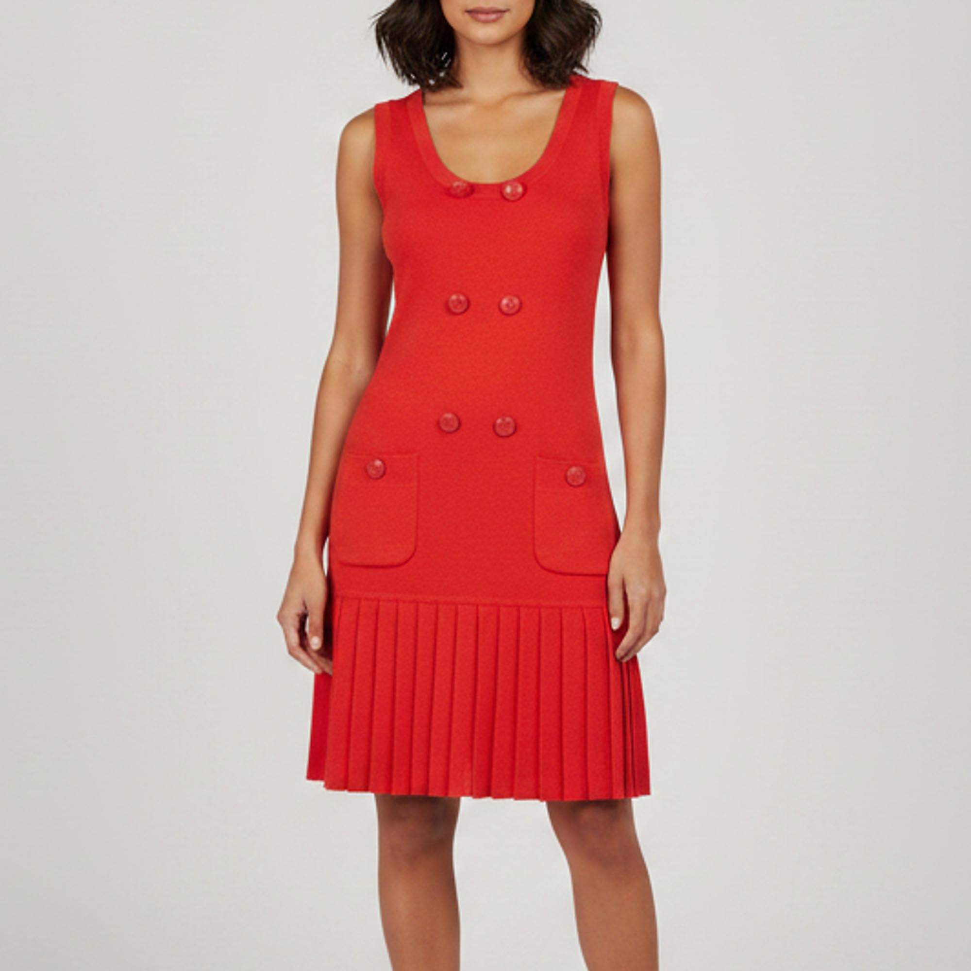 مملوكة مسبقًا Moschino Red Knit Sleeveless Mini Dress S