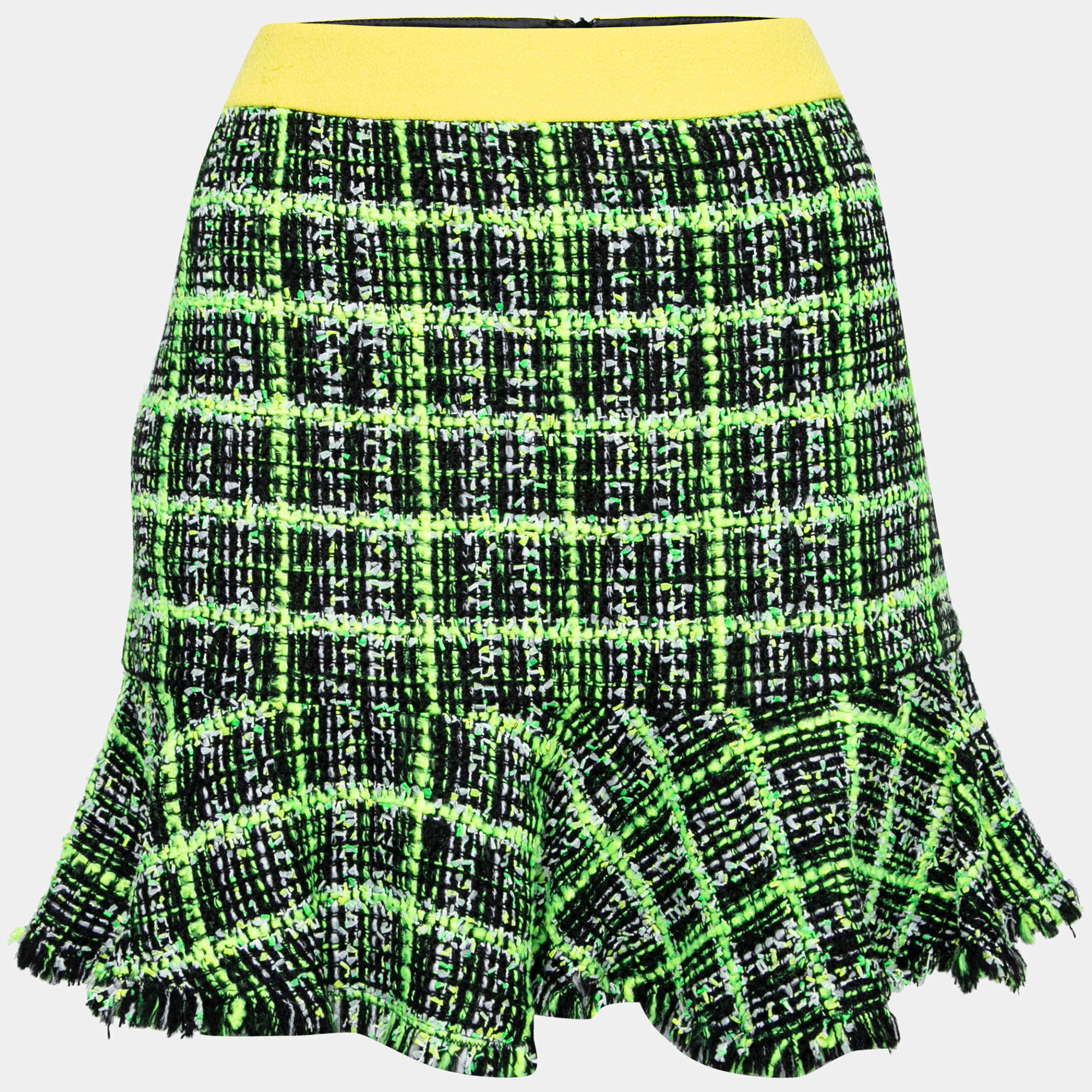 Moschino Cheap and Chic Textured Knit Multicolored Checkered Skirt M 