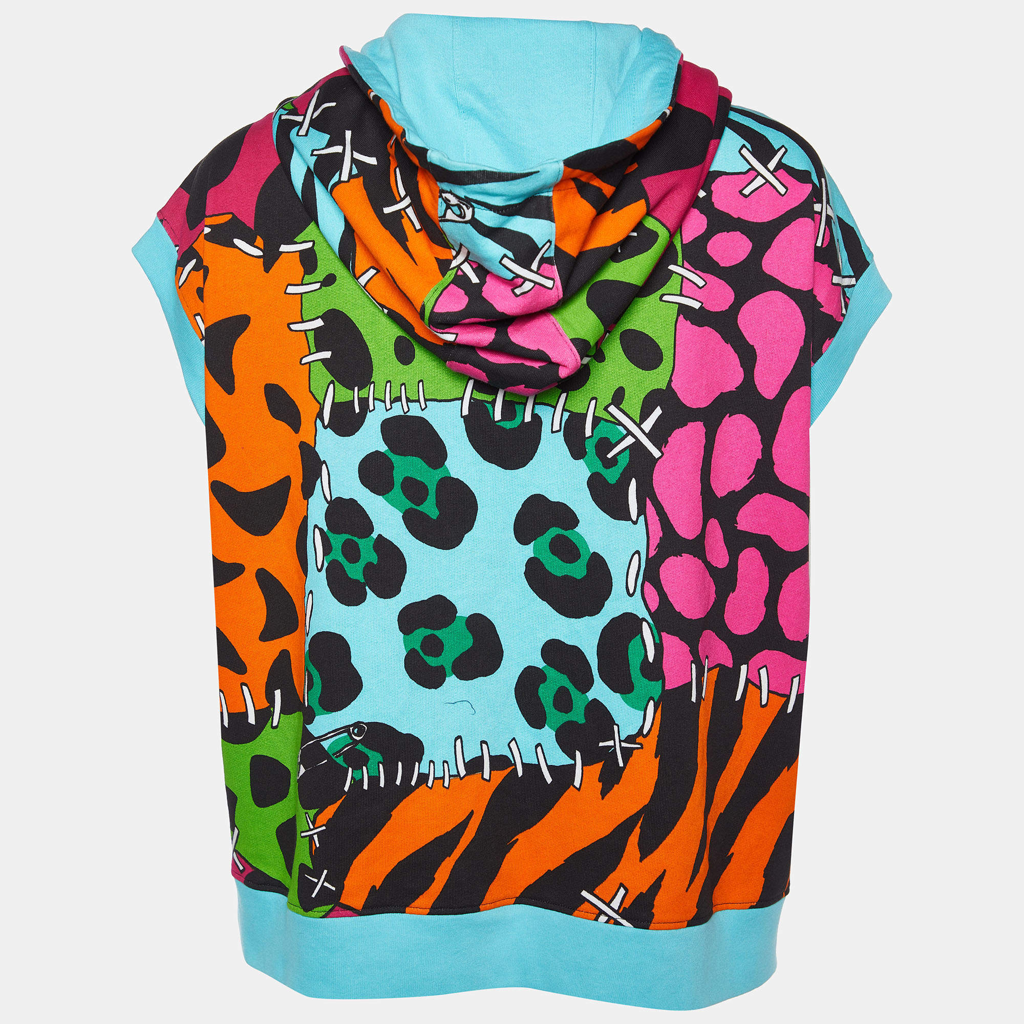 トップス MOSCHINO Sleeveless Hoodie TRICKS Moschino Cheap And Chic Multicolor printed Cotton Knit