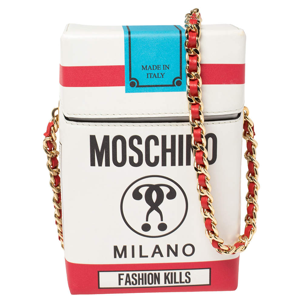 Moschino Multicolor Leather Fashion Kills Shoulder Bag