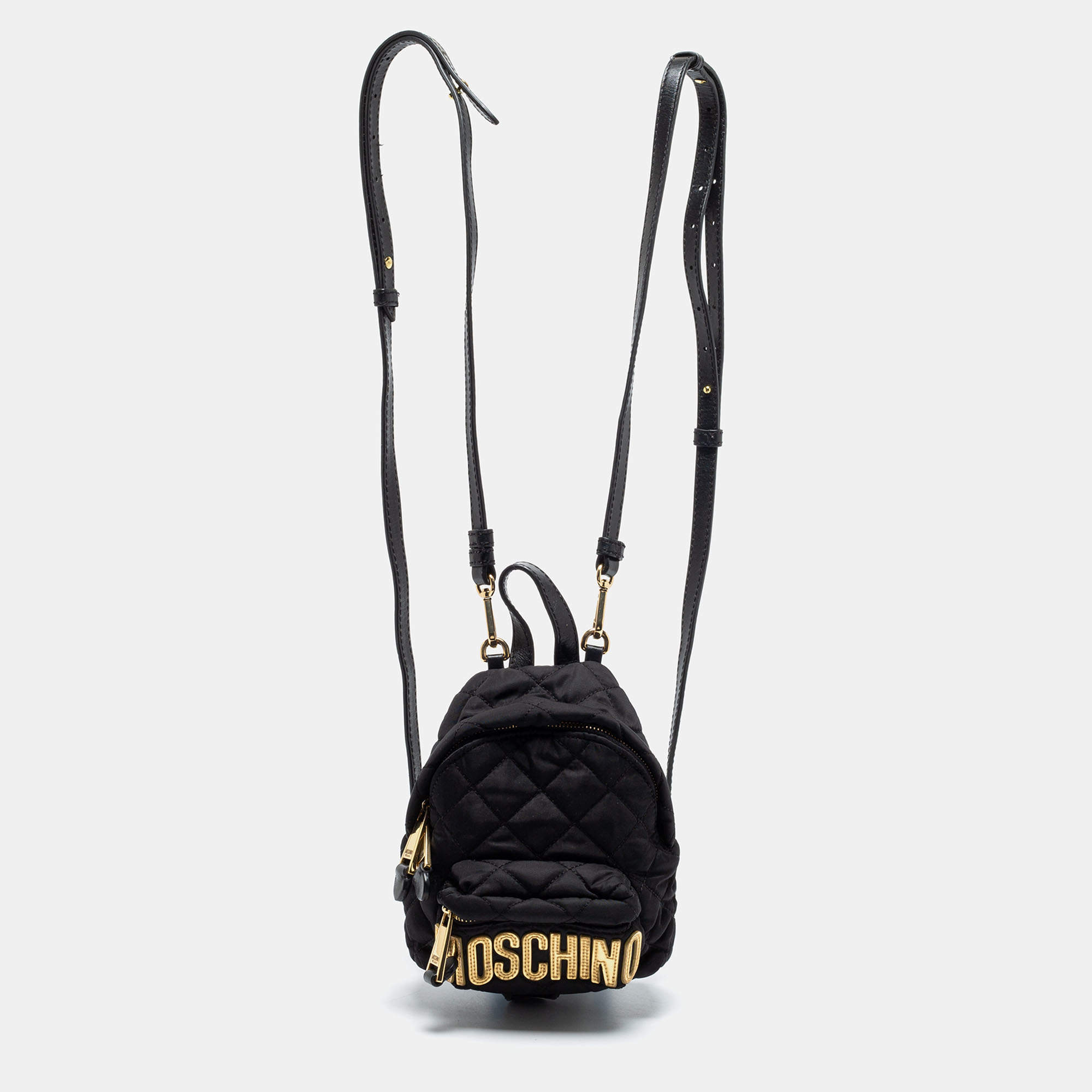【送料&関税込】Moschino Quilted Nylon Backpack Moschino Women's Quilted Nylon Logo Backpack (46% Off