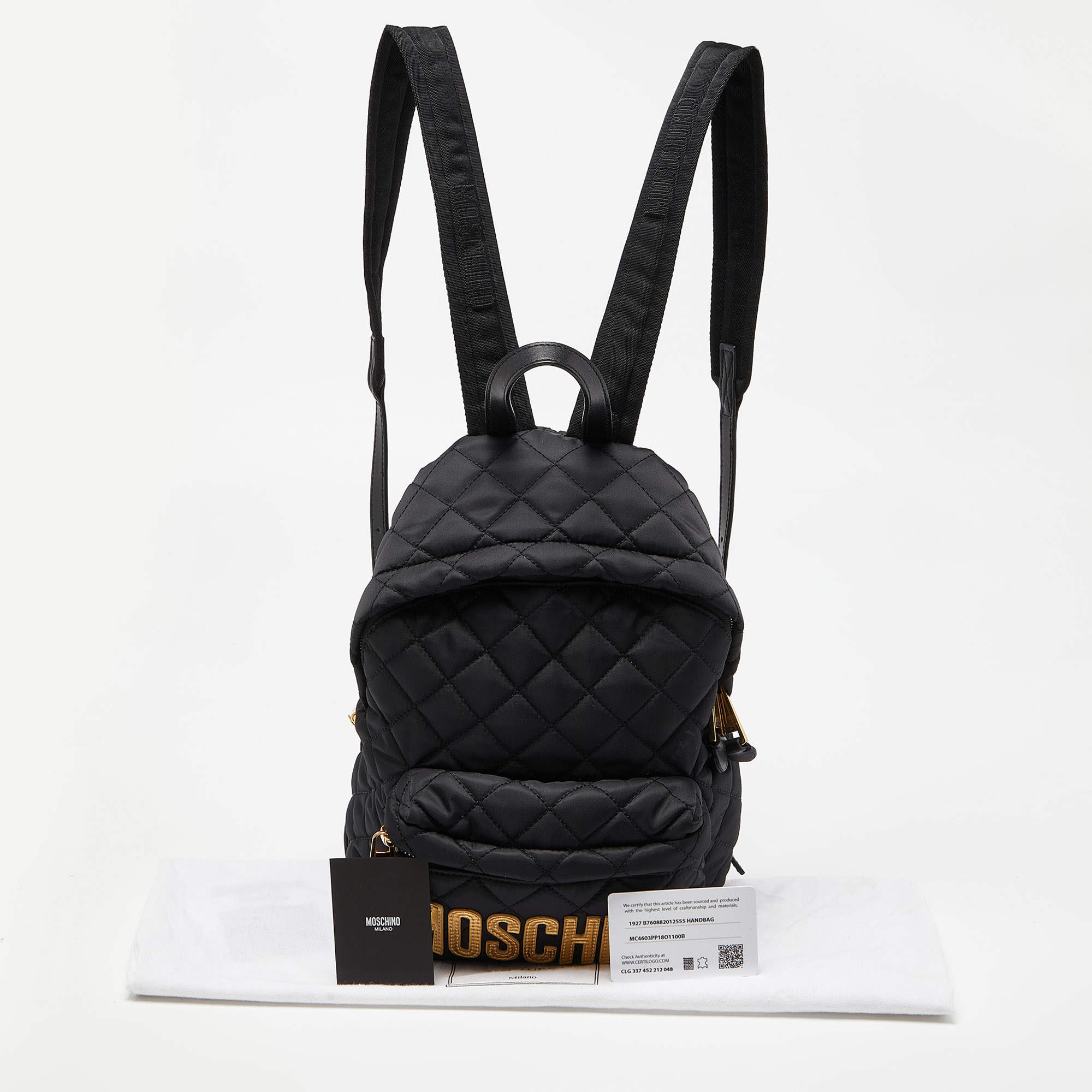 Moschino quilted nylon backpack best sale