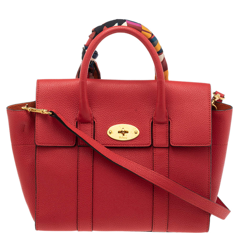 Pre Owned Mulberry Red Leather Small Bayswater Satchel