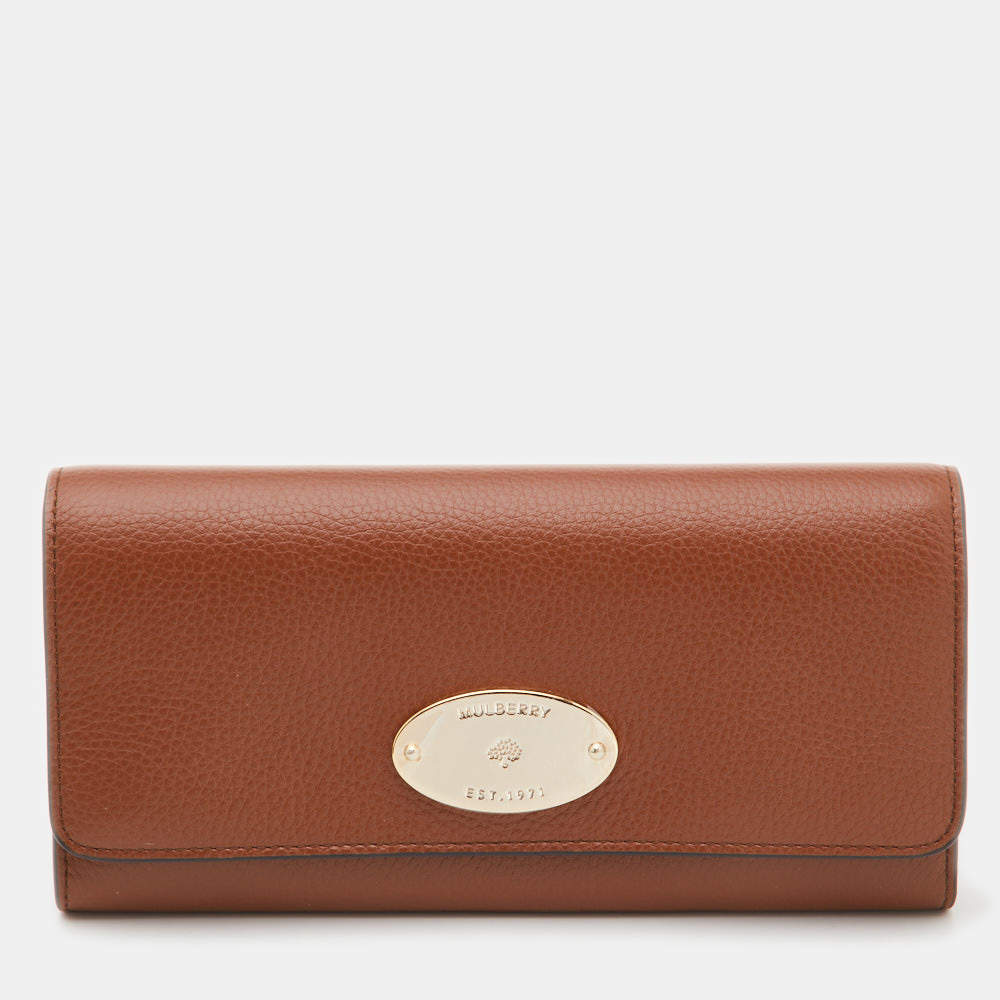 Mulberry Brown Leather Flap Continental Wallet