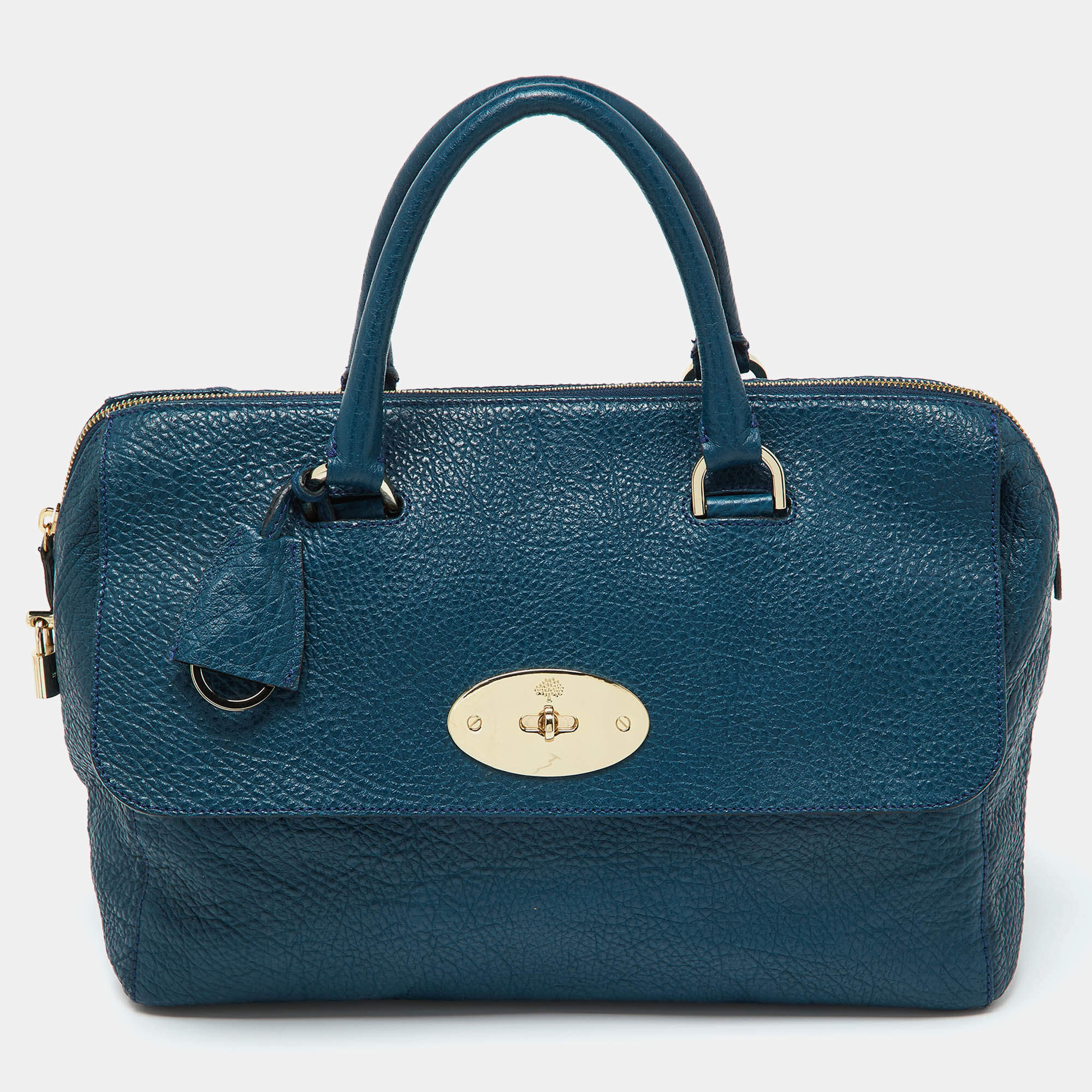 Pre Owned Mulberry Blue Leather Medium Del Rey Satchel