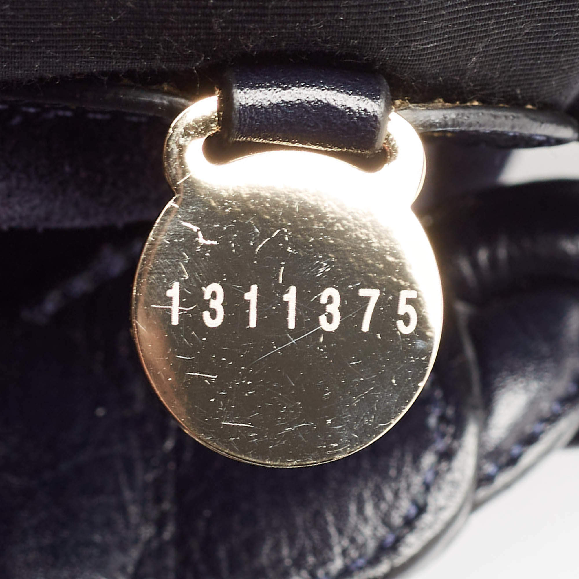 Pre Owned Mulberry Navy Blue Leather and Croc Embossed Suede Daria Hobo
