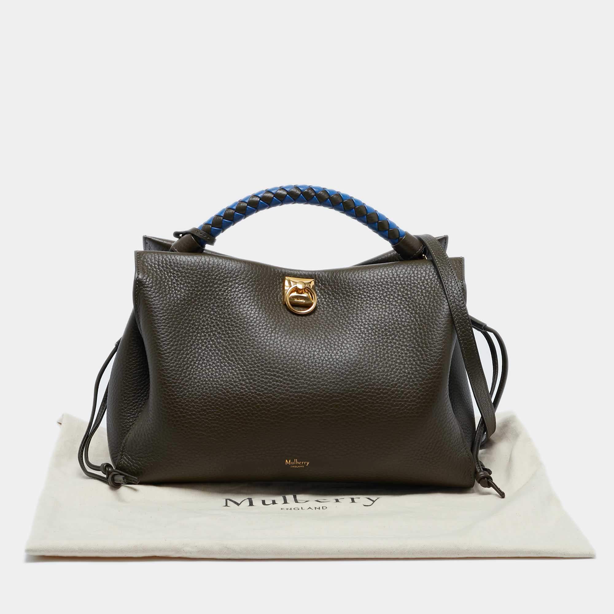 Pre Owned Mulberry Olive Green Leather Iris Top Handle Bag