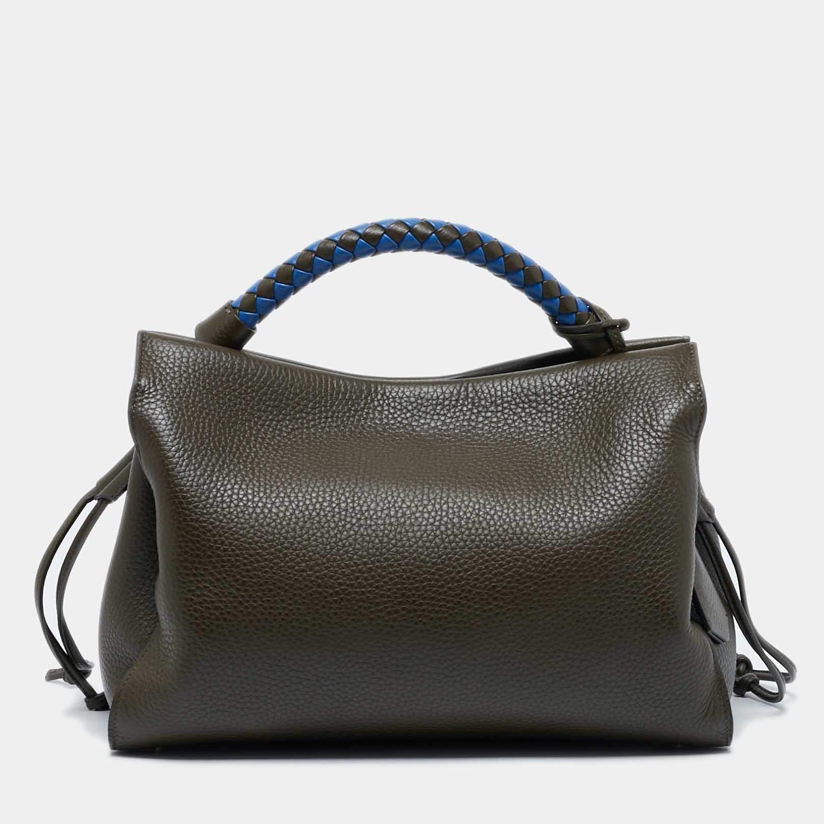 Pre Owned Mulberry Olive Green Leather Iris Top Handle Bag
