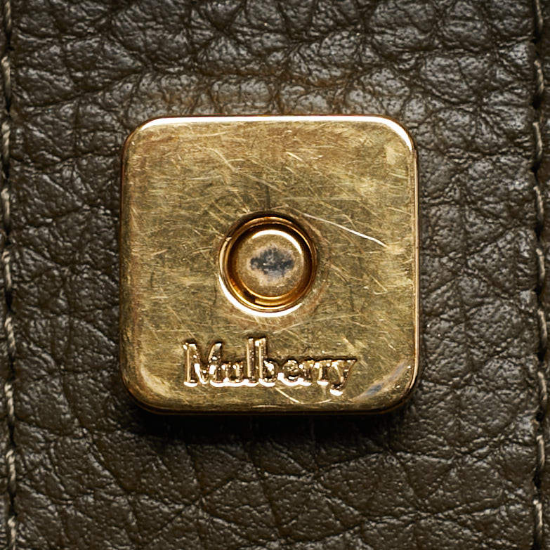 Pre Owned Mulberry Olive Green Leather Iris Top Handle Bag