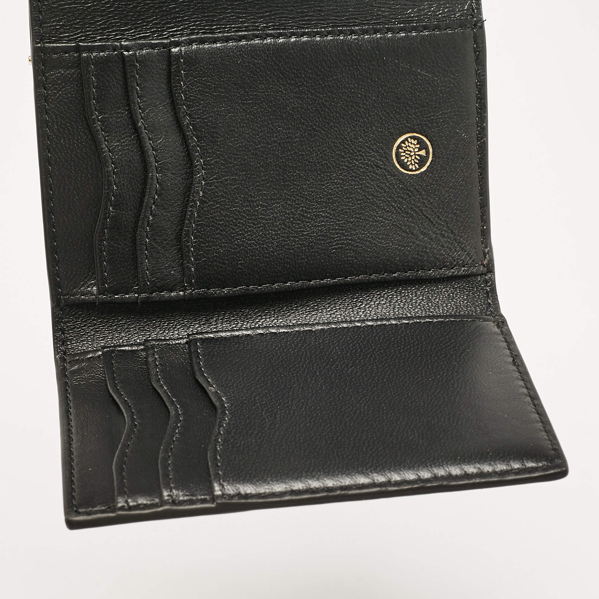 Pre Owned Mulberry Brown Croc Embossed Leather Trifold Wallet