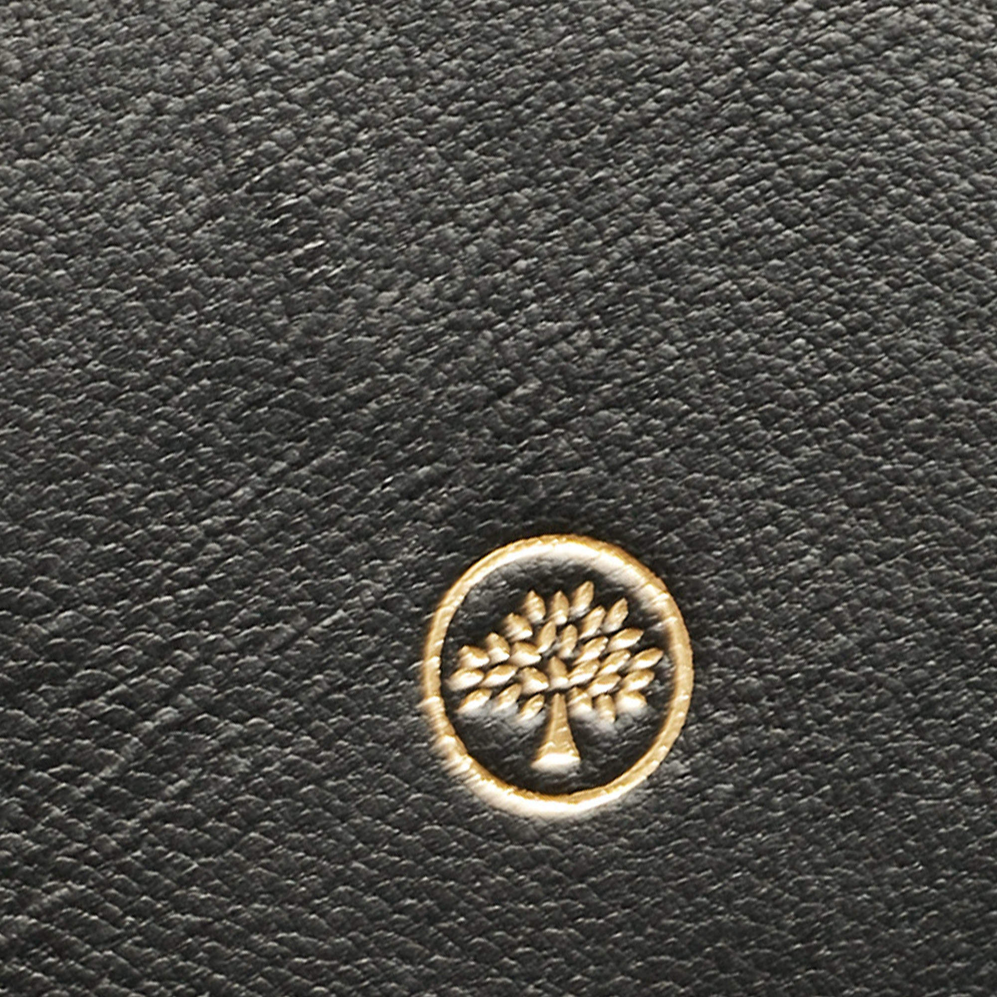 Pre Owned Mulberry Brown Croc Embossed Leather Trifold Wallet