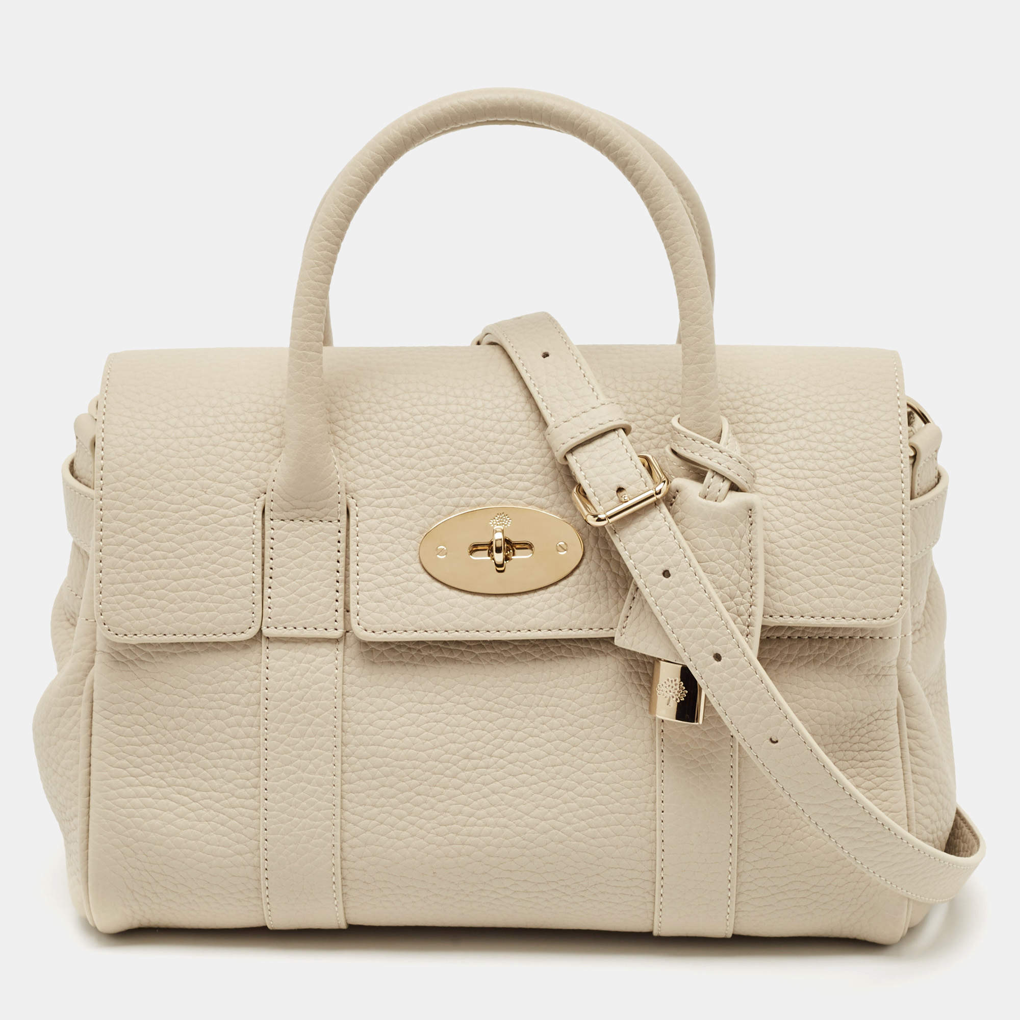 Mulberry Ivory White Leather Small Bayswater Satchel
